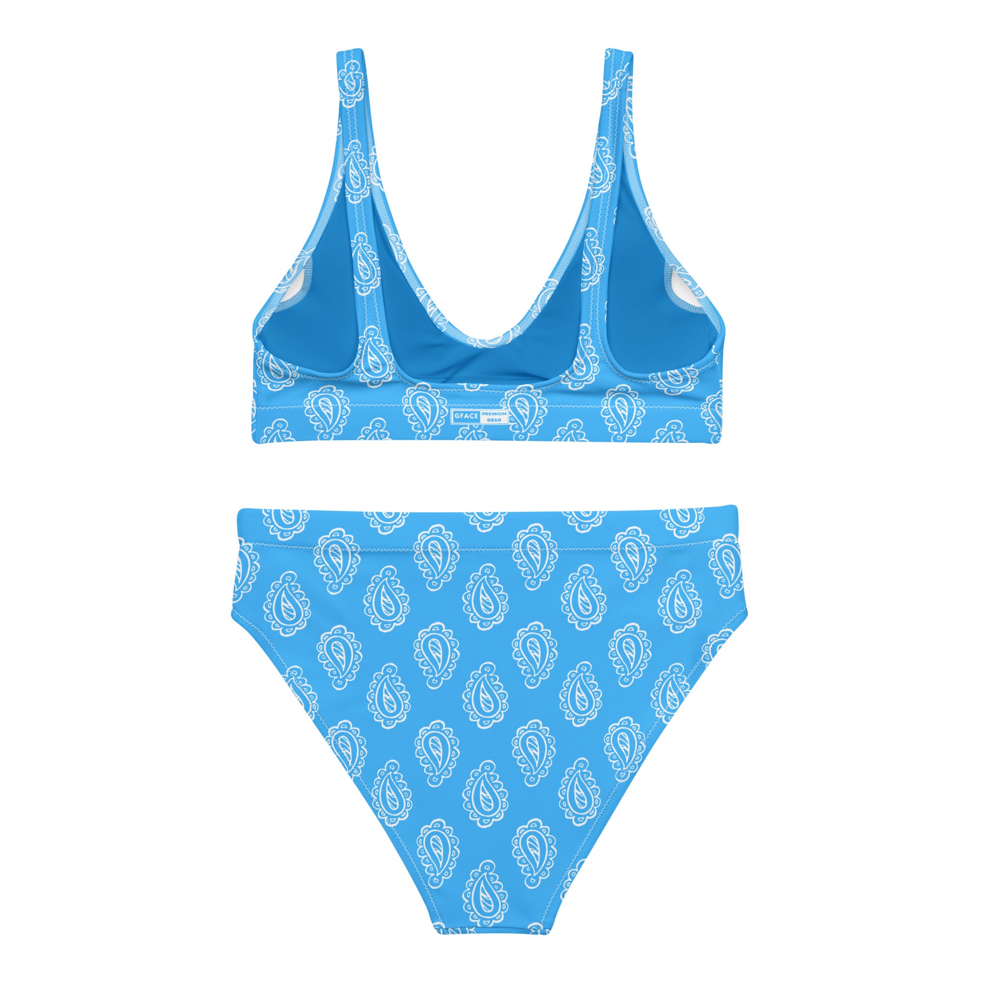 Gface Blue Bandana Printed Recycled high-waisted bikini