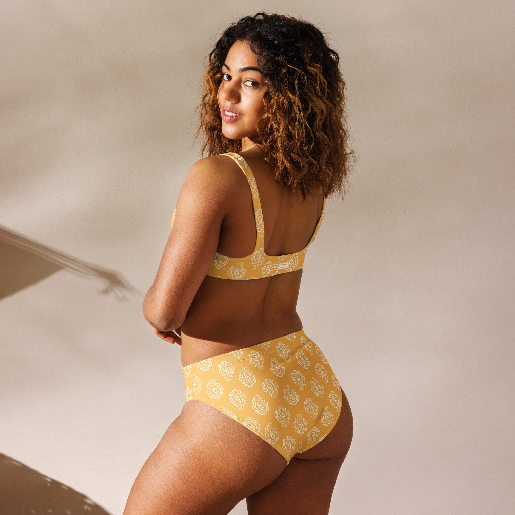 Gface Gold Bandana Printed Recycled high-waisted bikini