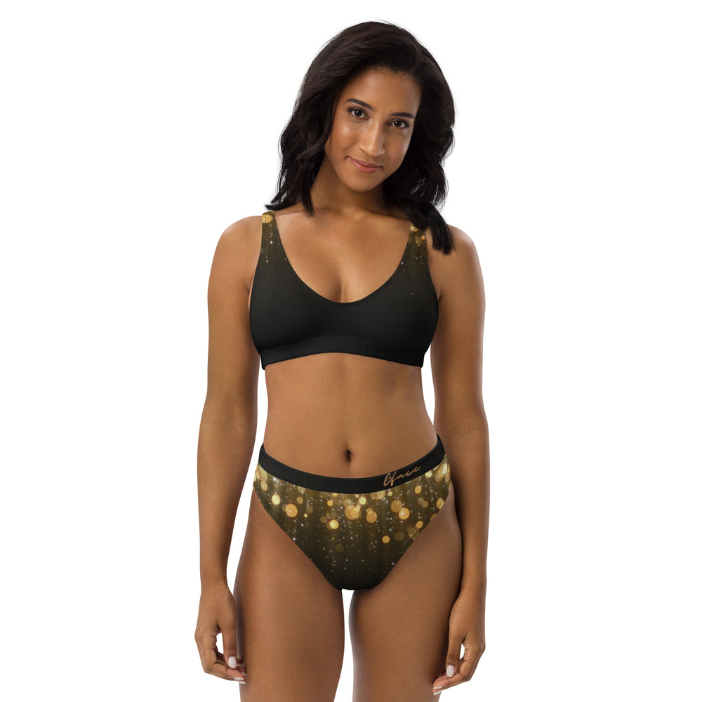 High-waisted bikini Gold ilumina Gface Beach Swag