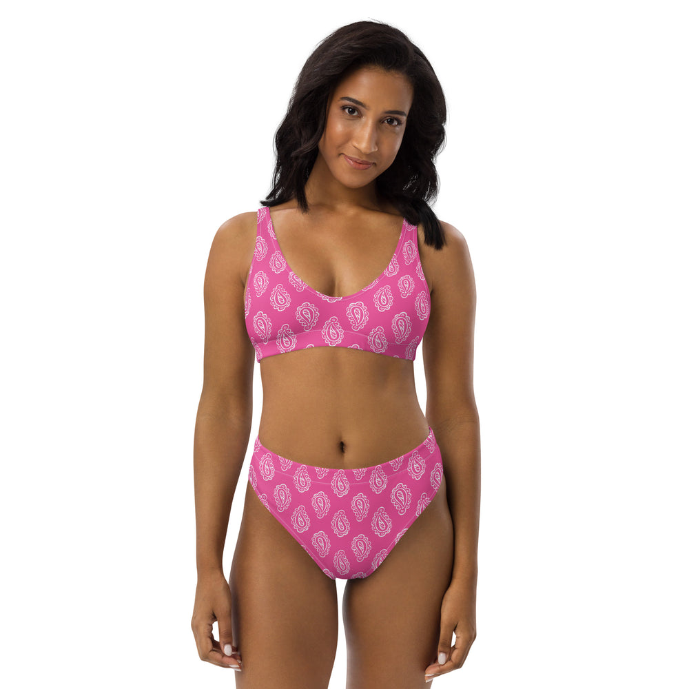 Gface Pink Bandana Printed Recycled high-waisted bikini