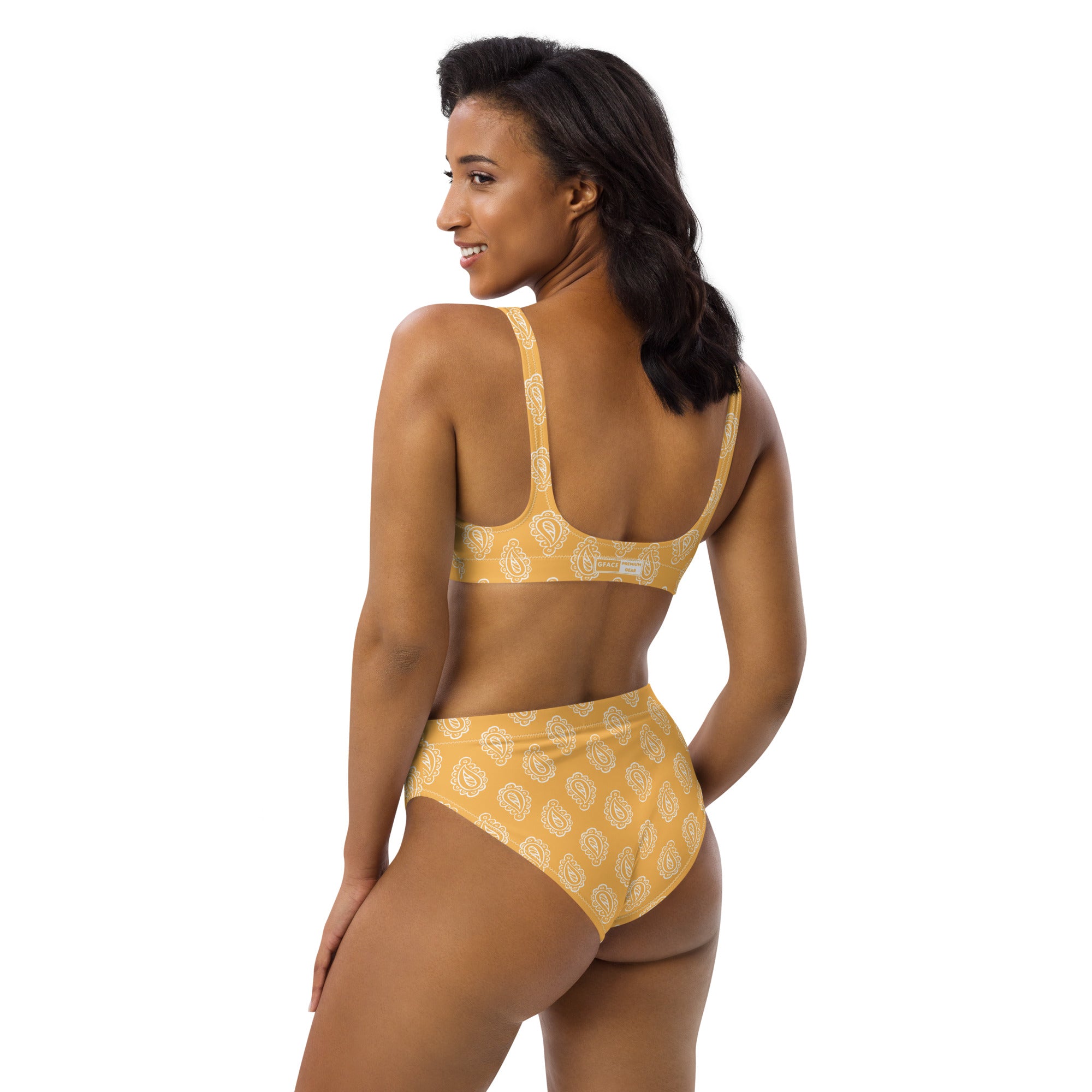 Gface Gold Bandana Printed Recycled high-waisted bikini