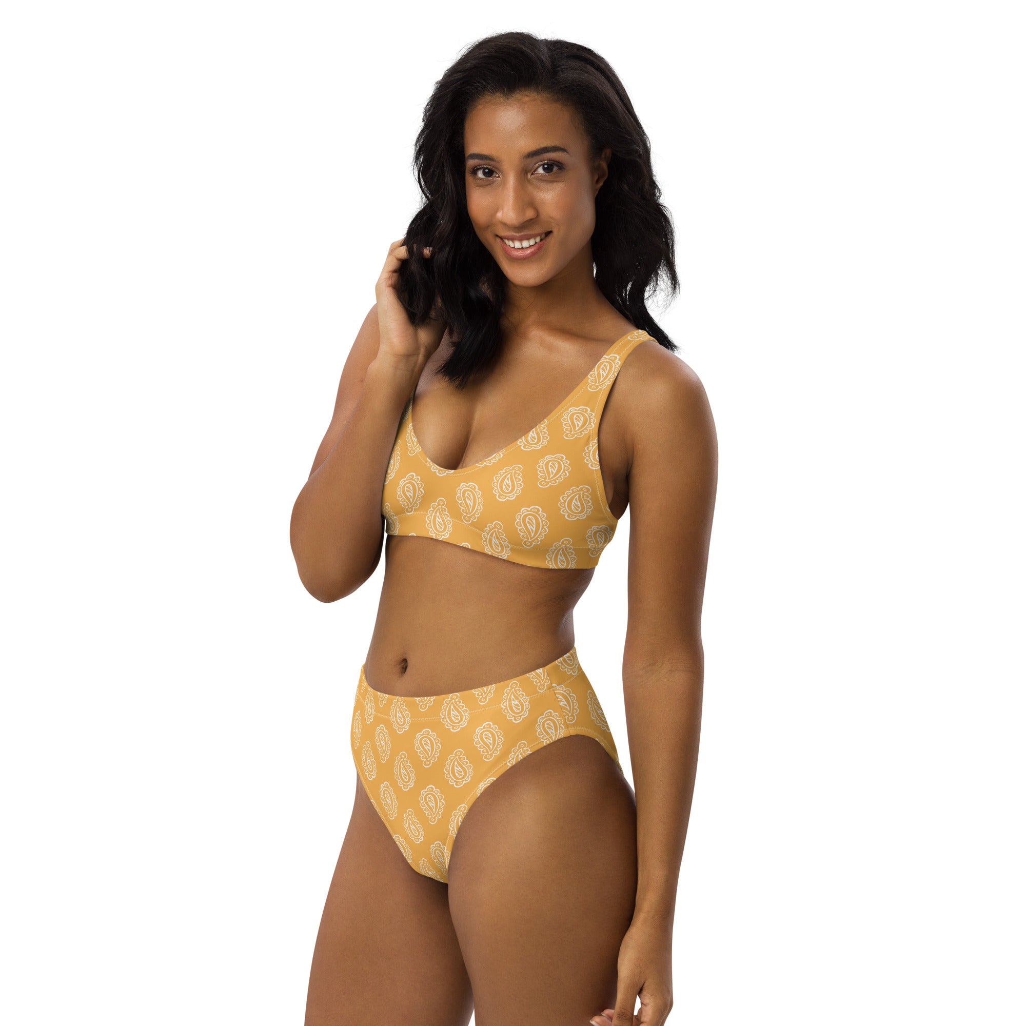 Gface Gold Bandana Printed Recycled high-waisted bikini