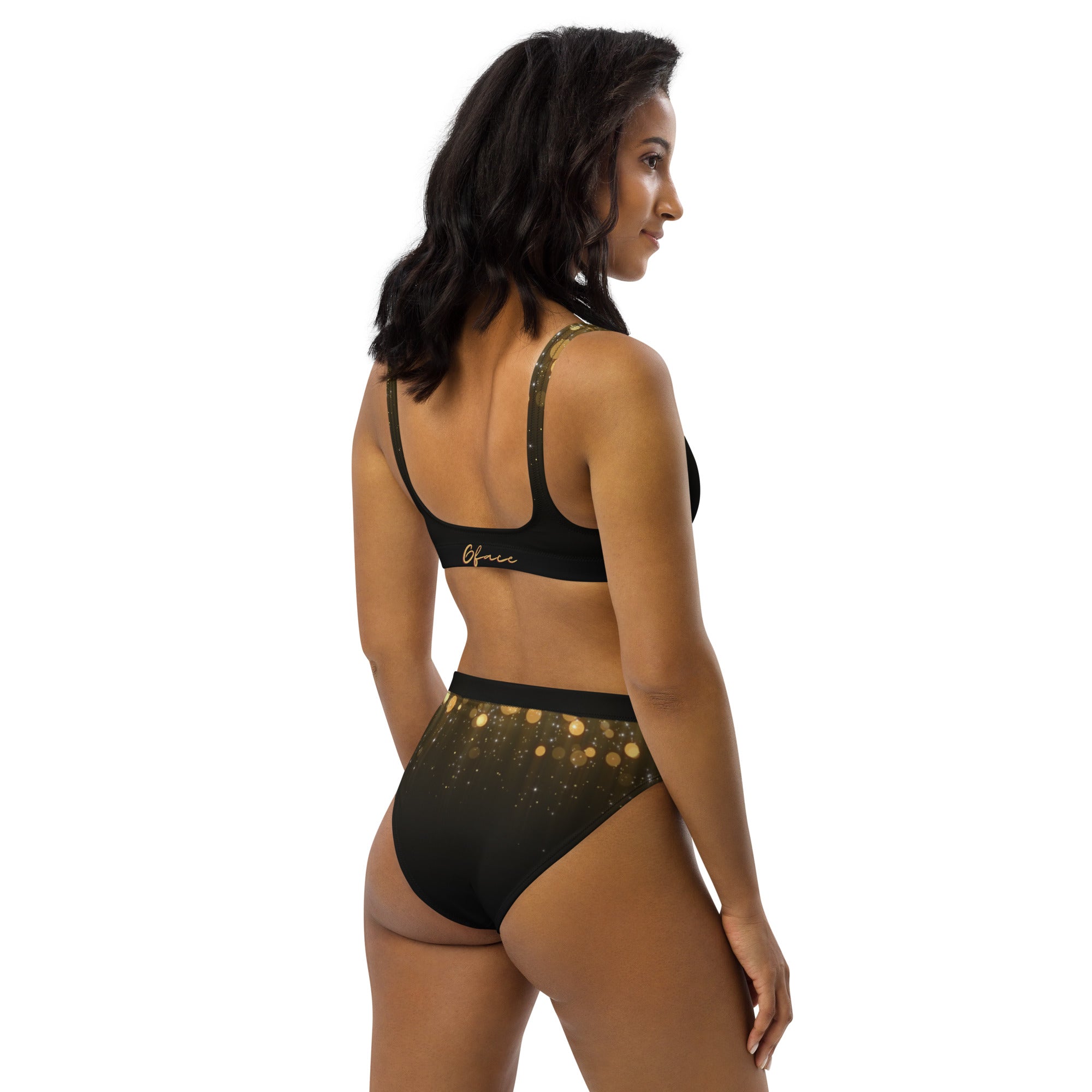 High-waisted bikini Gold ilumina Gface Beach Swag