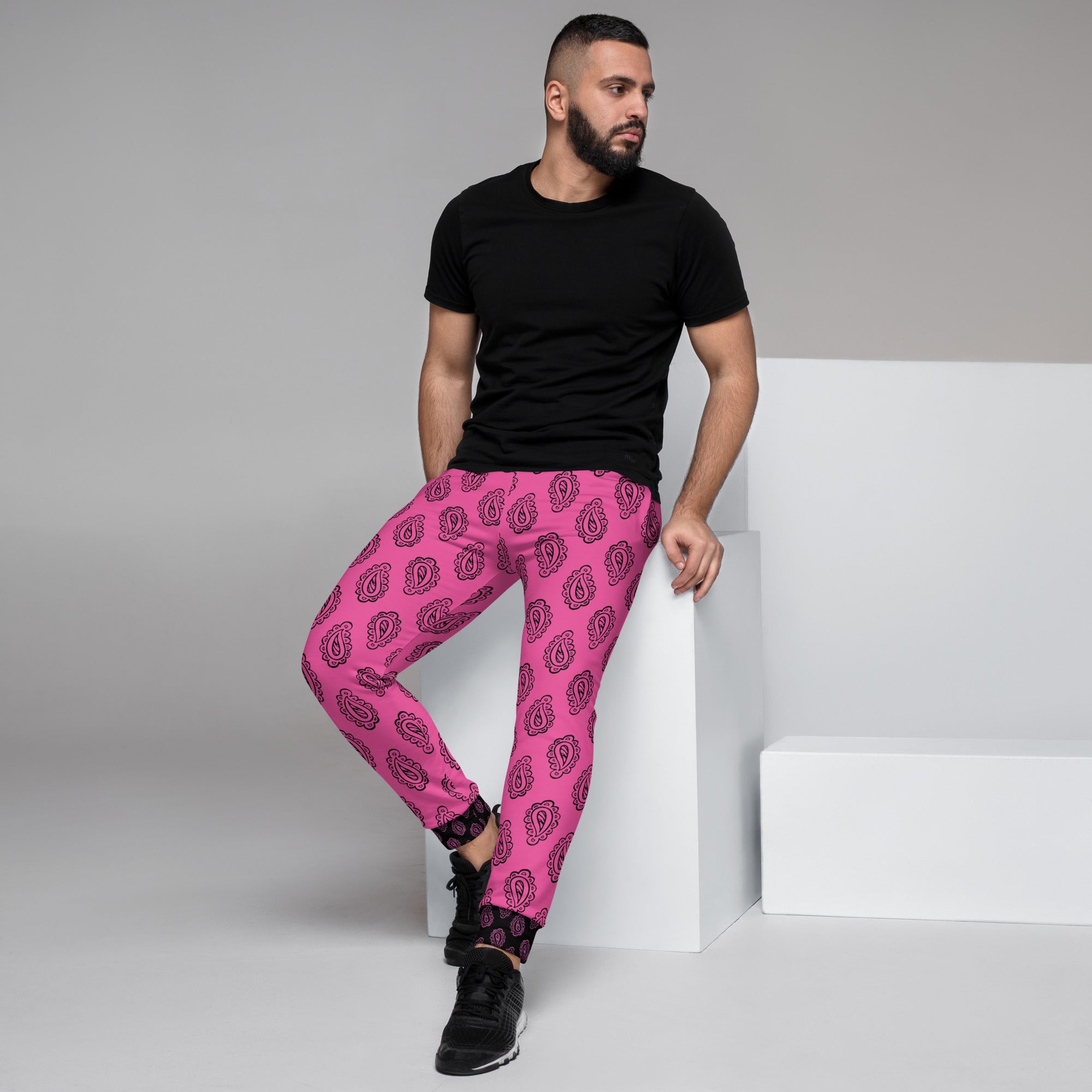 Gface Pink Bandana Men's Joggers