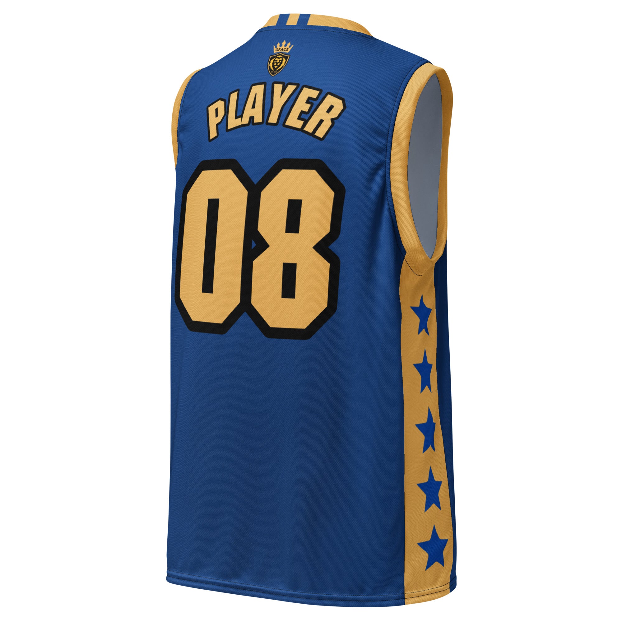 Unisex Blue/Gold GFACE VIP Basketball Jersey