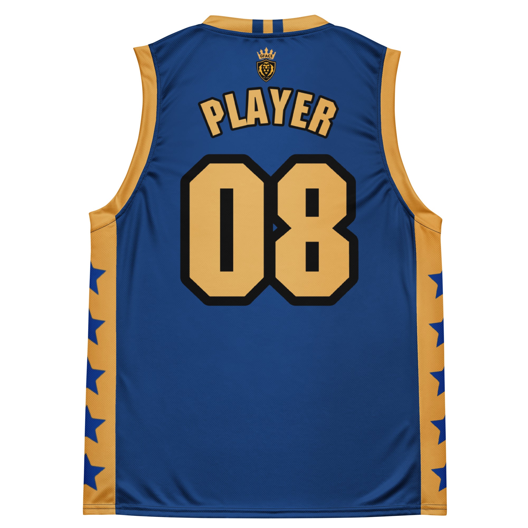 Unisex Blue/Gold GFACE VIP Basketball Jersey