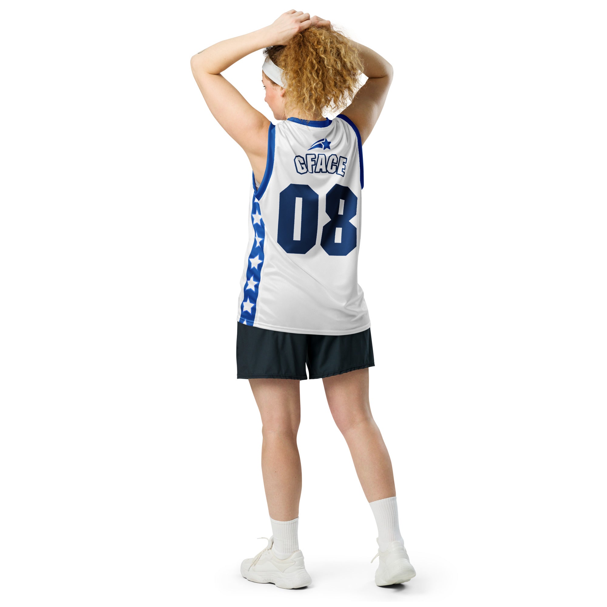 Recycled White Unisex GFACE Basketball Jersey World Hear Me Roar