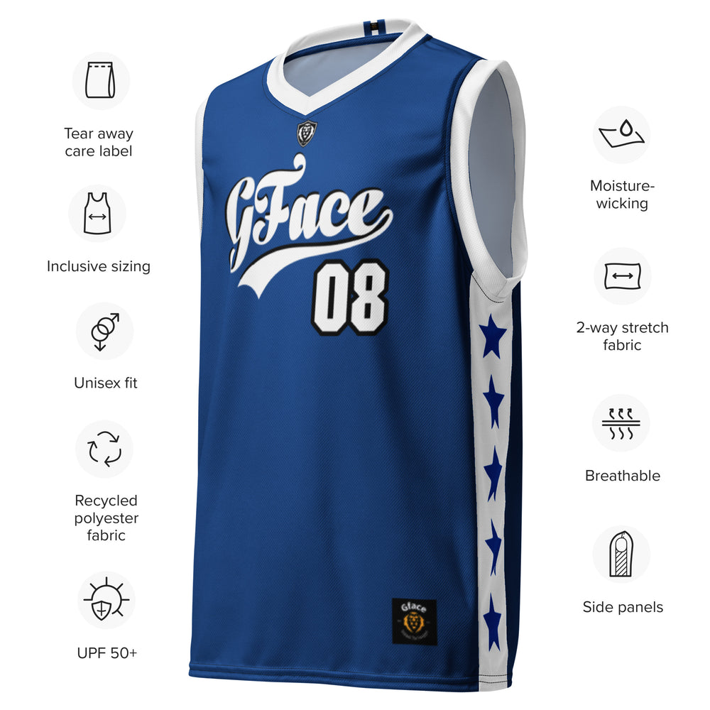 Unisex Blue GFACE VIP Basketball Jersey