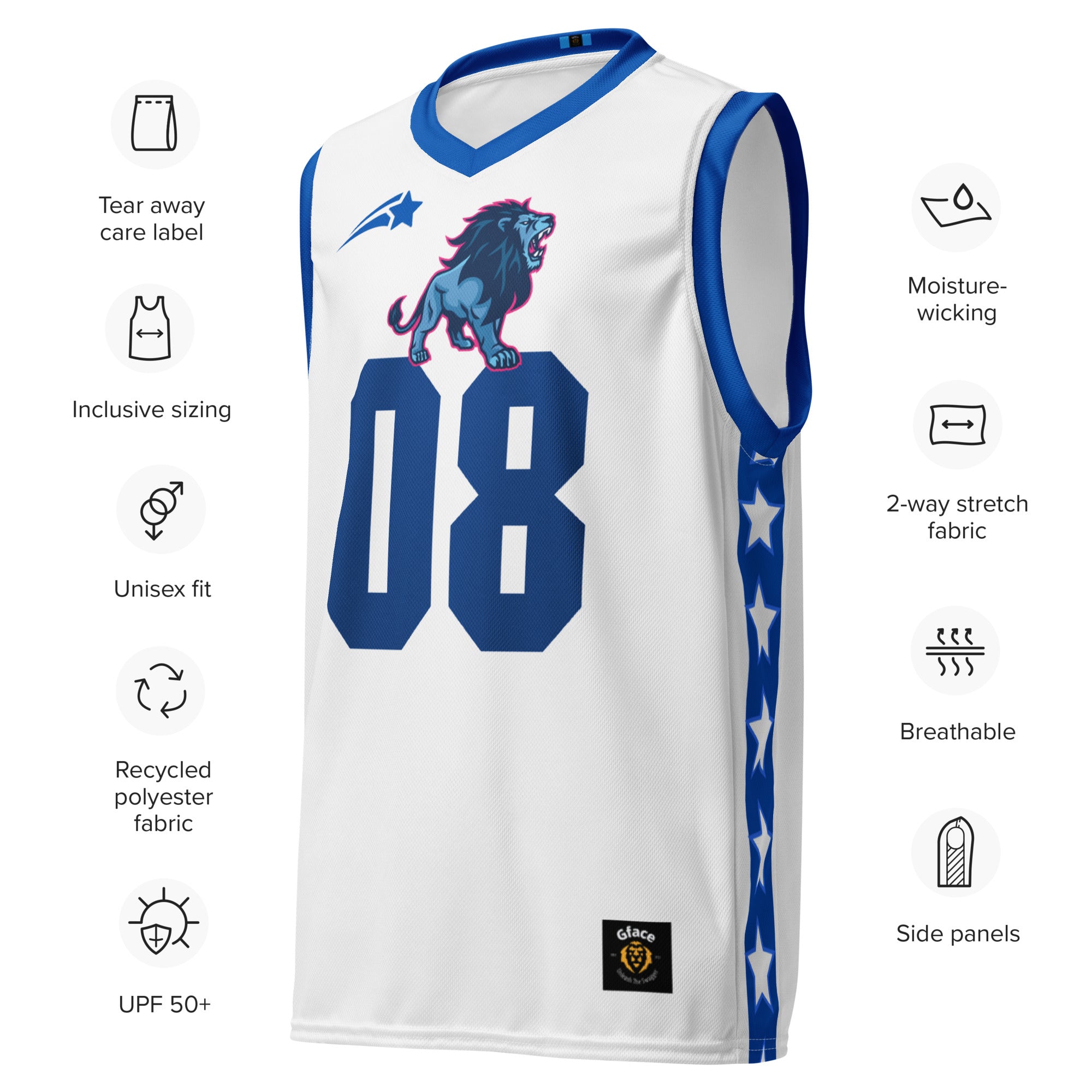 Unisex White GFACE basketball jersey World Hear Me Roar