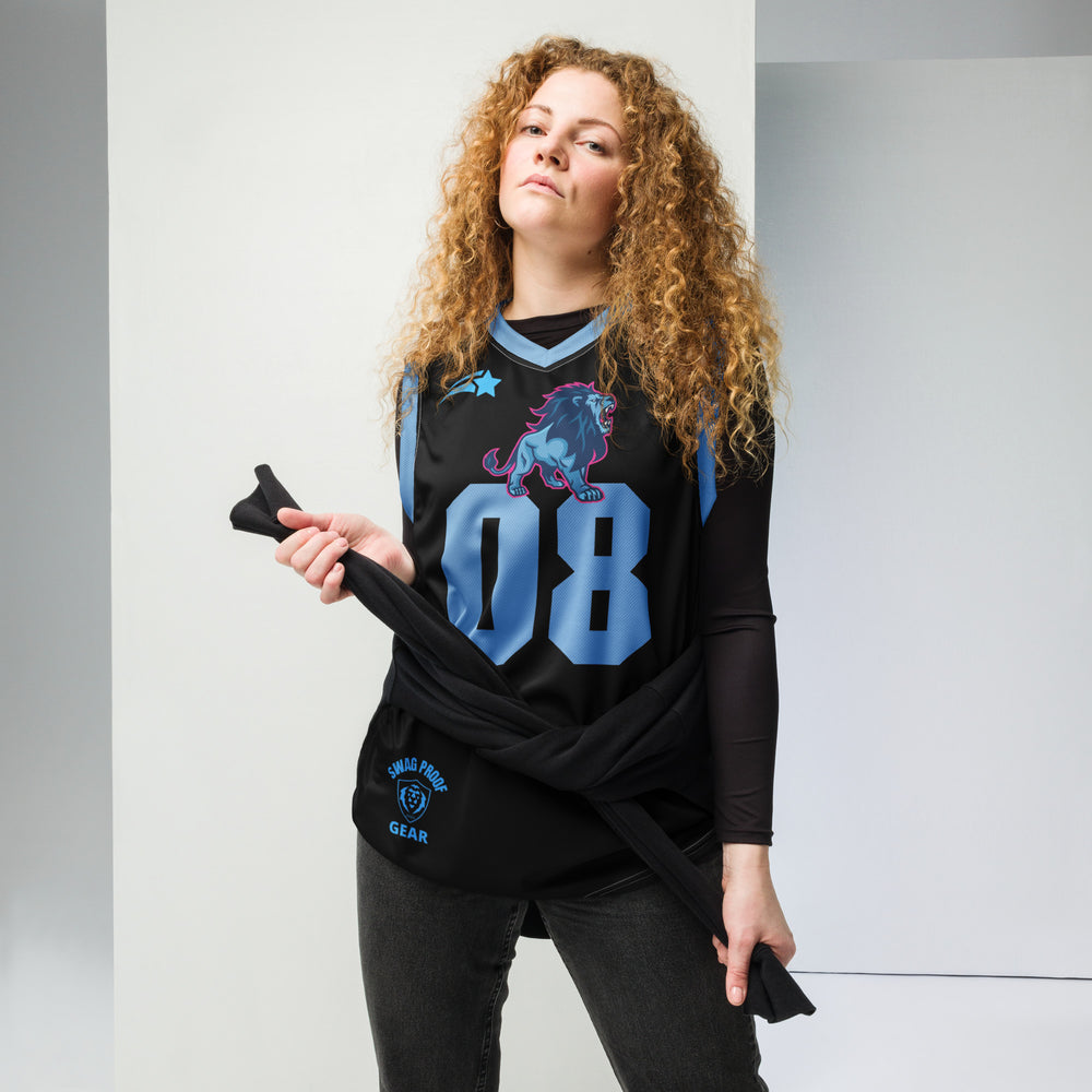 Recycled Black Unisex GFACE Basketball Jersey World Hear Me Roar