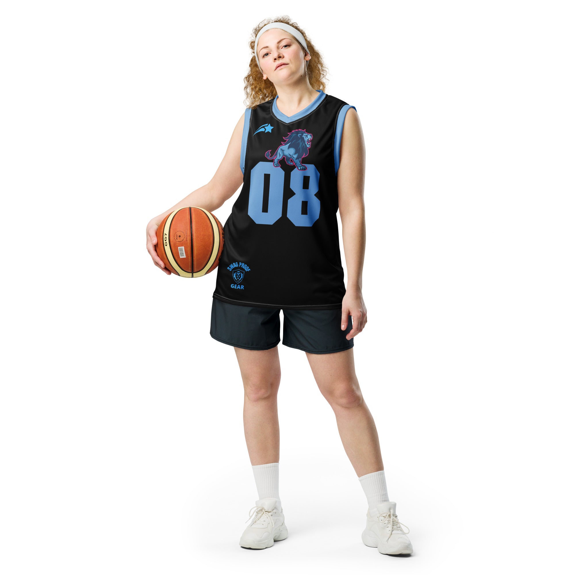 Recycled Black Unisex GFACE Basketball Jersey World Hear Me Roar