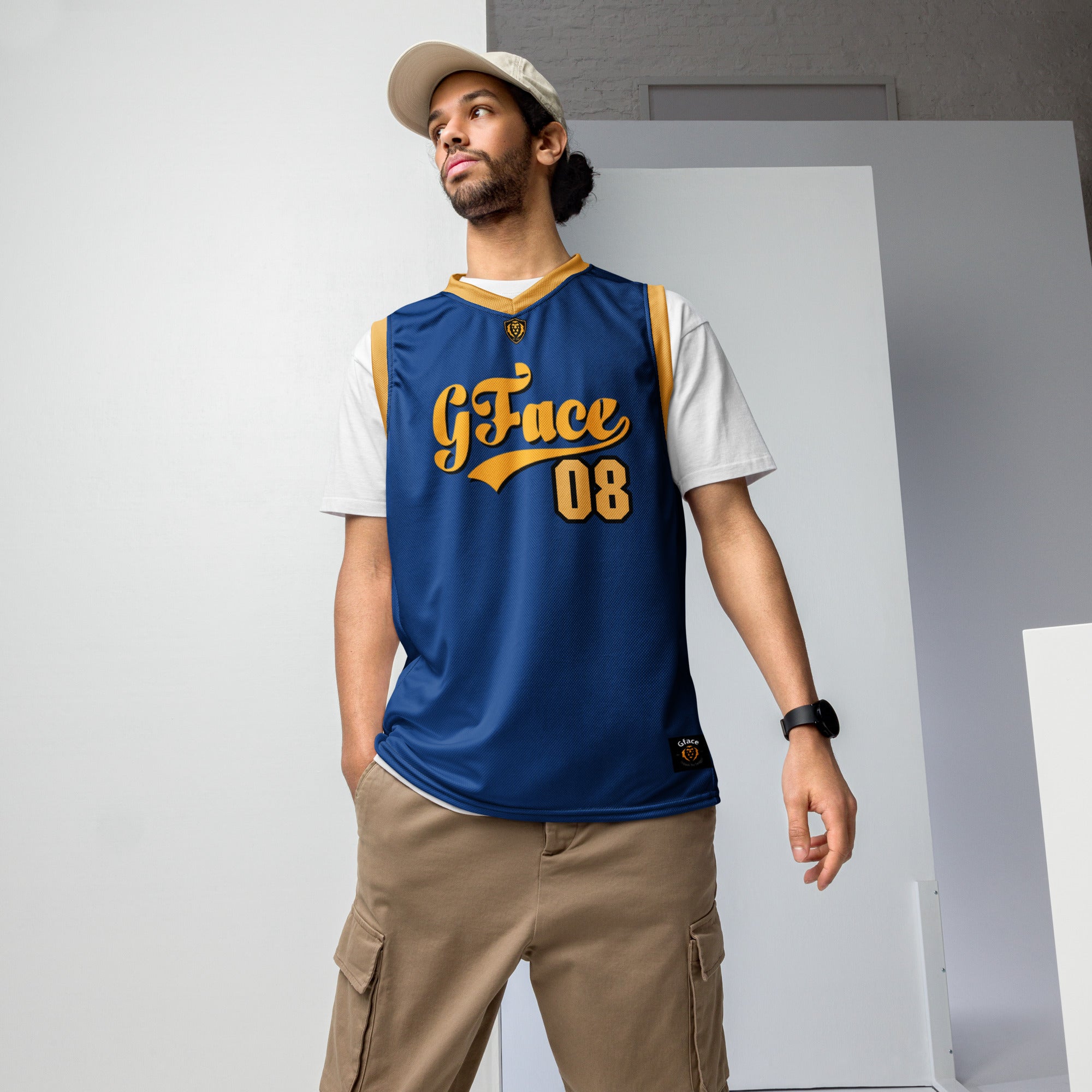 Unisex Blue/Gold GFACE VIP Basketball Jersey