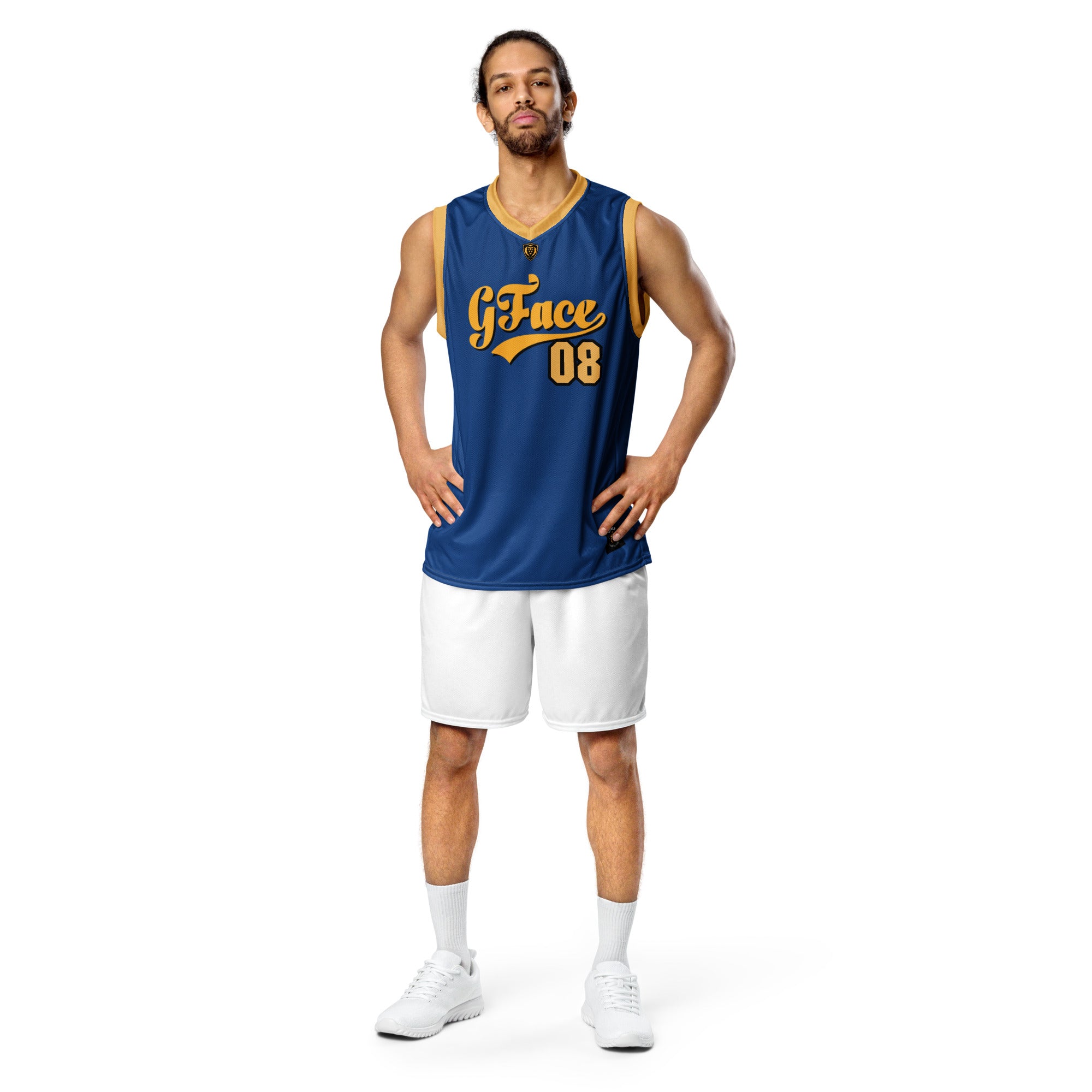 Unisex Blue/Gold GFACE VIP Basketball Jersey