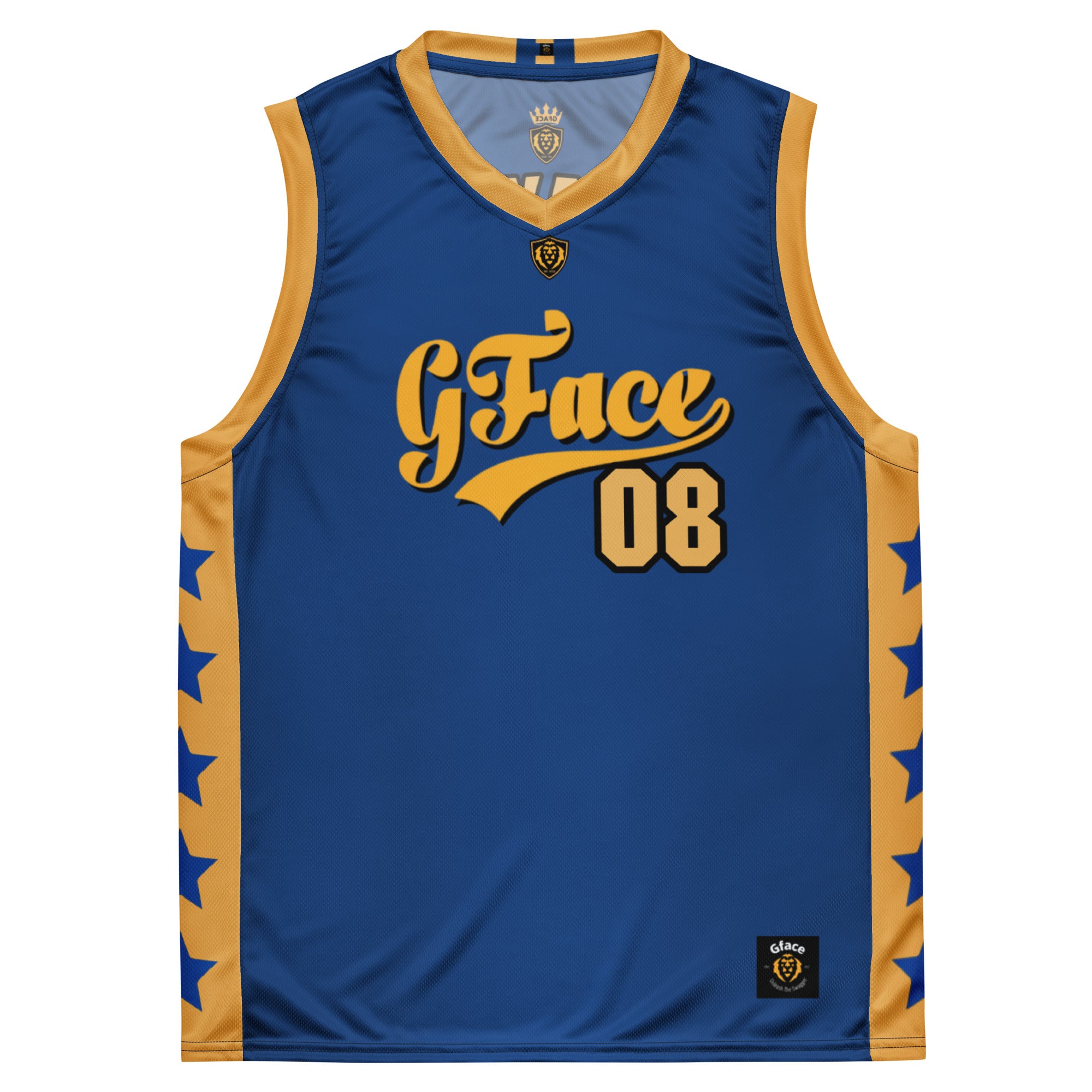 Unisex Blue/Gold GFACE VIP Basketball Jersey