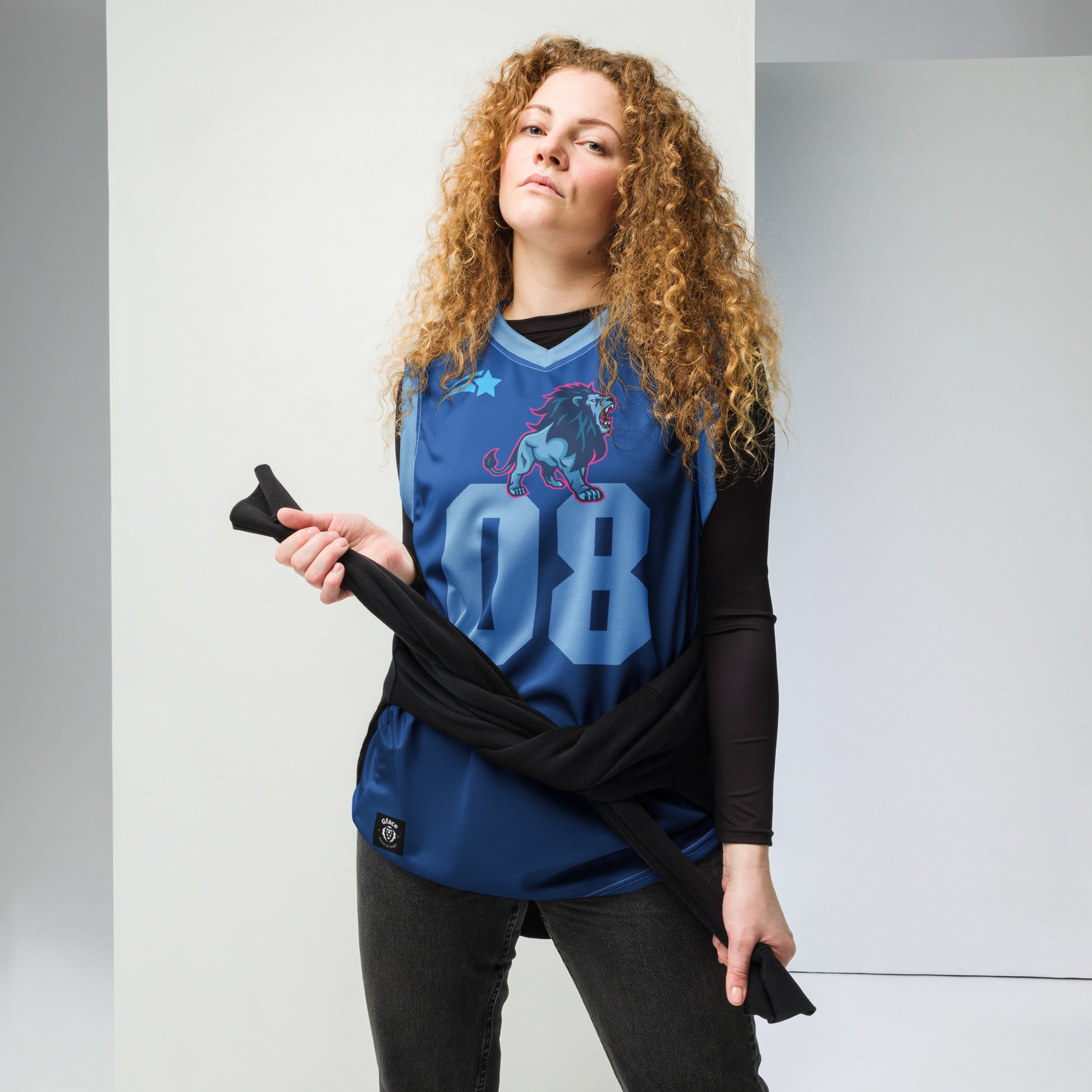 Recycled Blue Unisex GFACE Basketball Jersey World Hear Me Roar