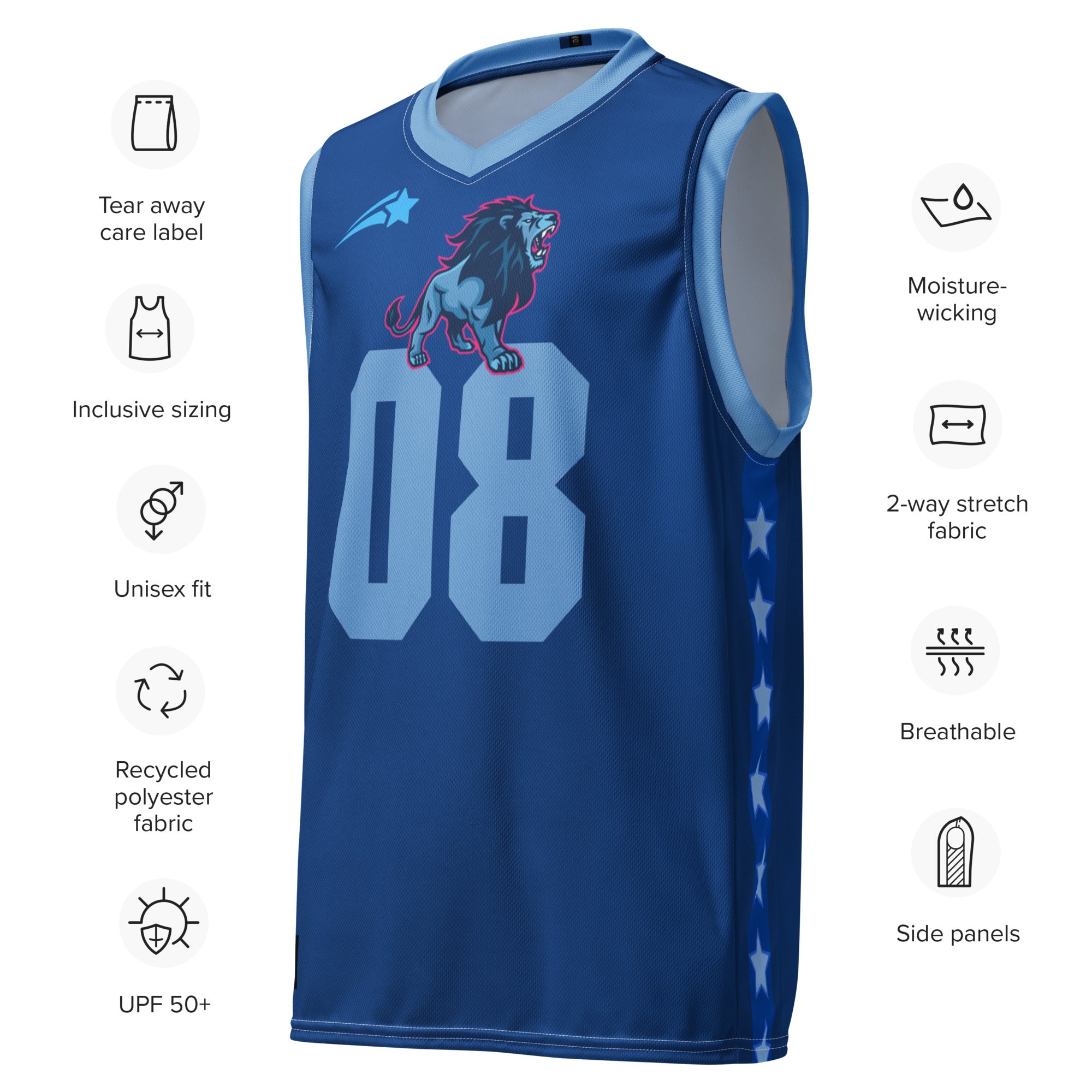 Recycled Blue Unisex GFACE Basketball Jersey World Hear Me Roar