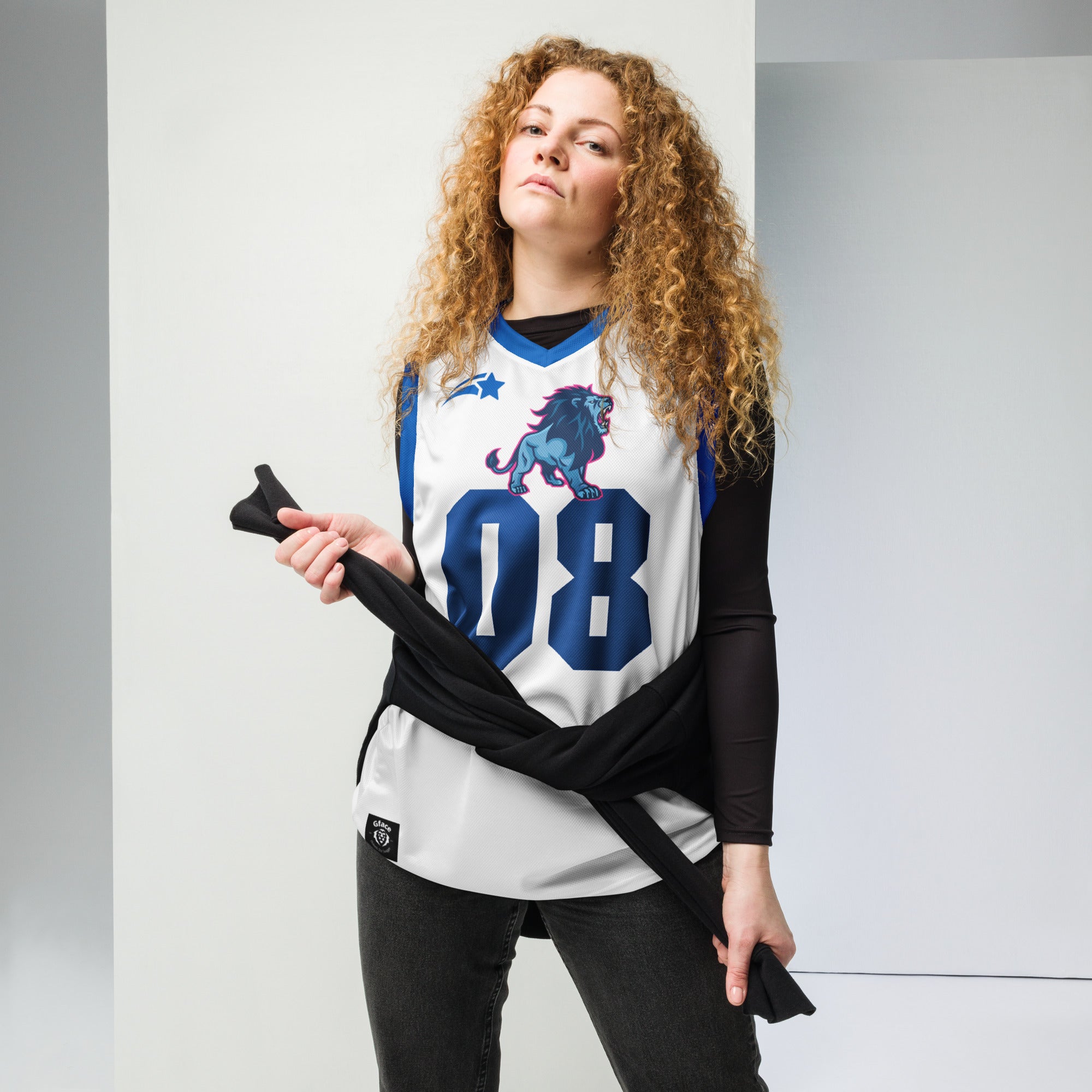 Recycled White Unisex GFACE Basketball Jersey World Hear Me Roar