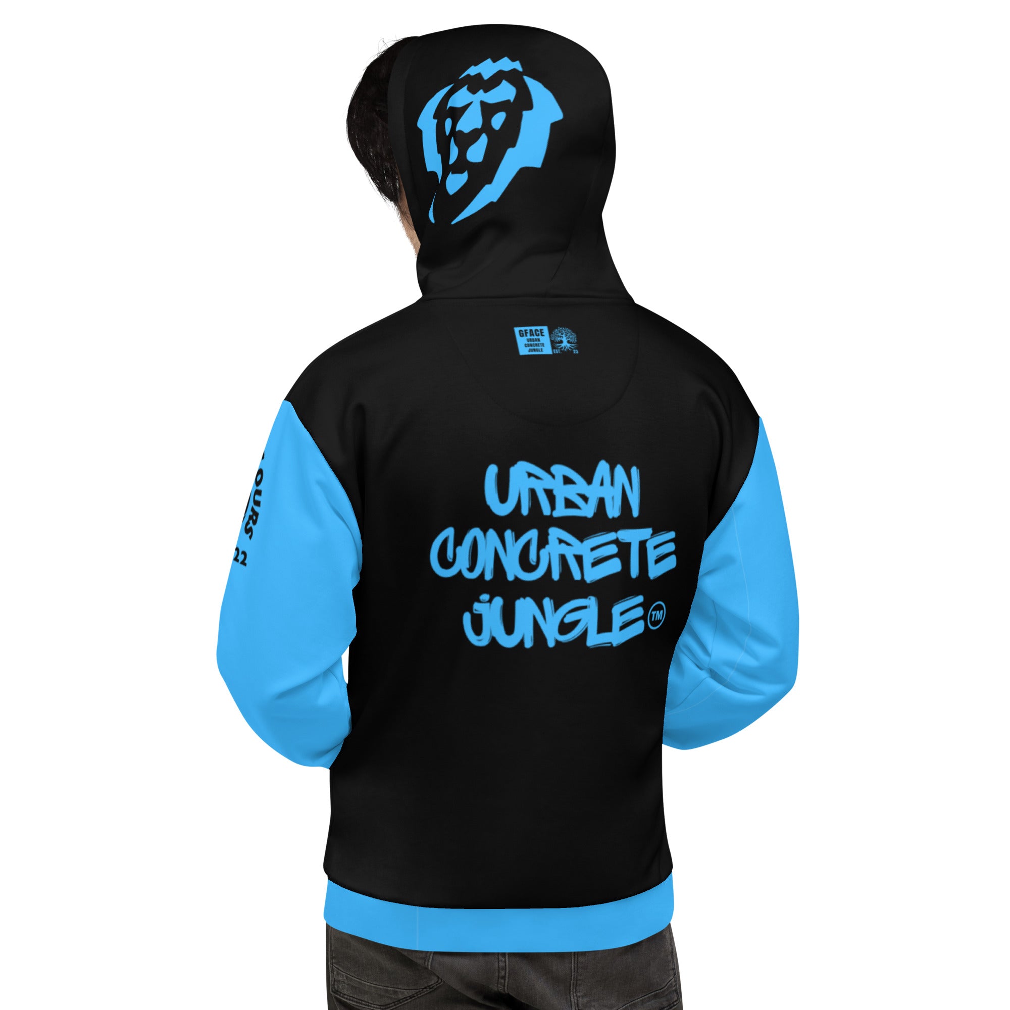 Unisex Hoodie Blue GFACE Urban Concrete Jungle