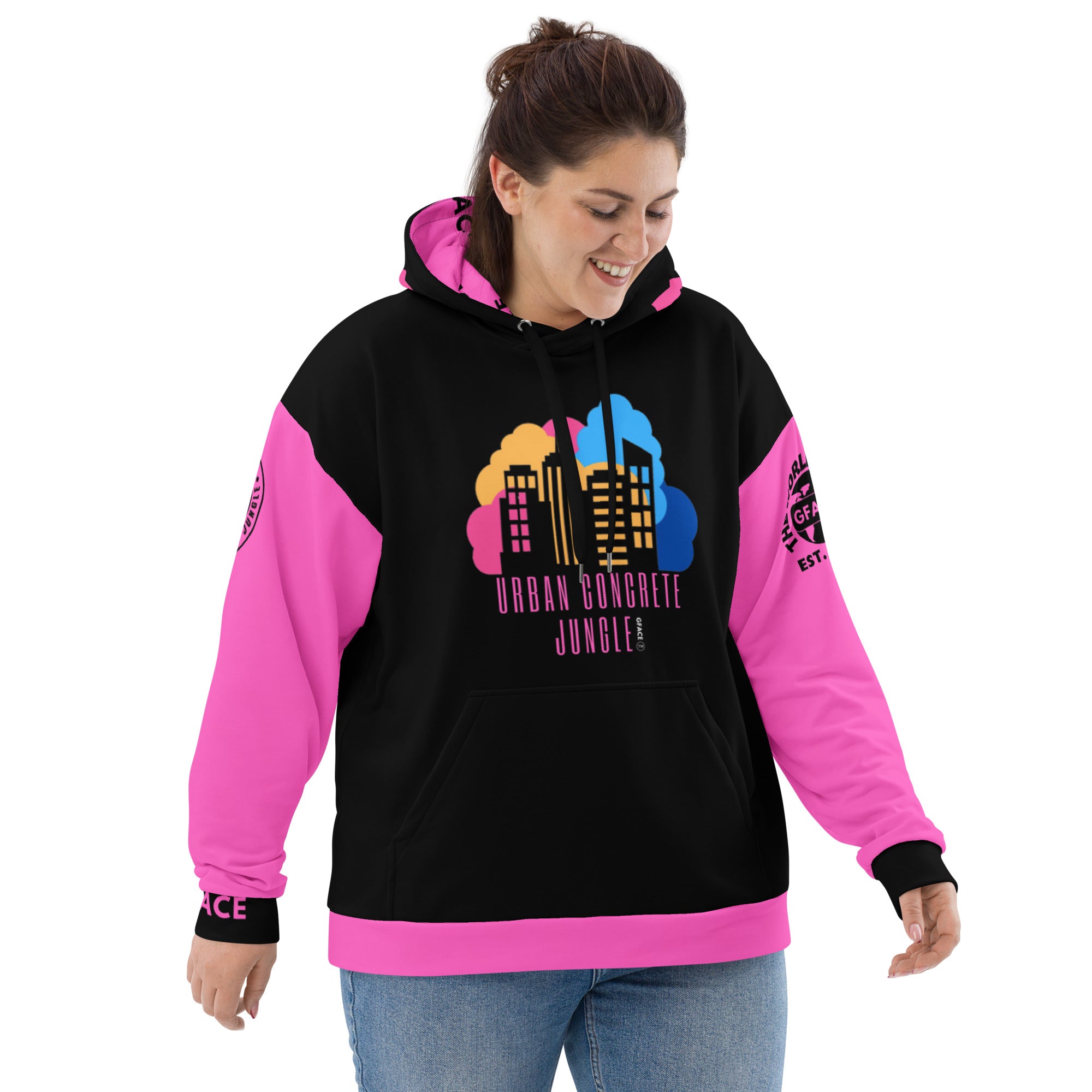 Unisex Hoodie Pink GFACE Urban Concrete Jungle