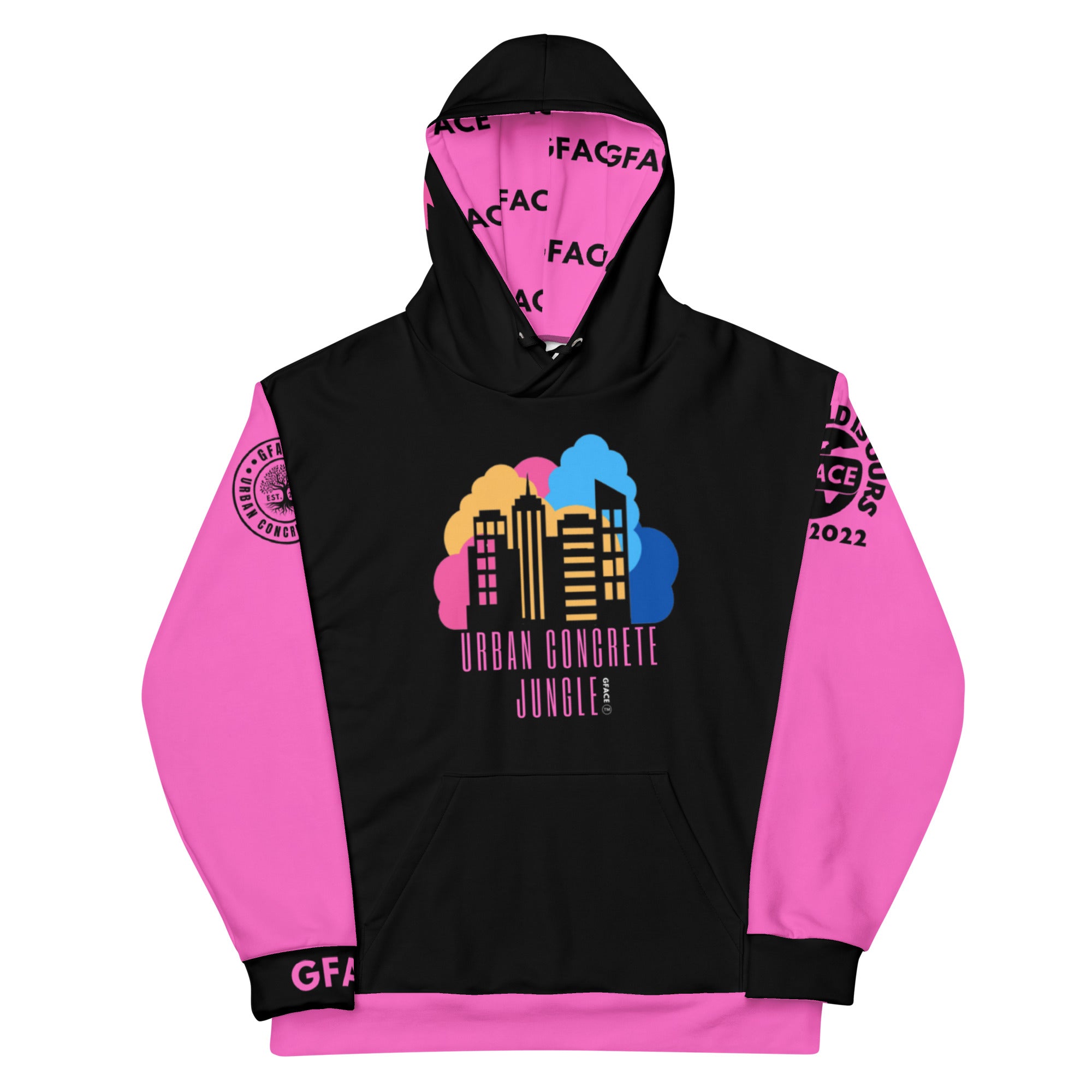 Unisex Hoodie Pink GFACE Urban Concrete Jungle