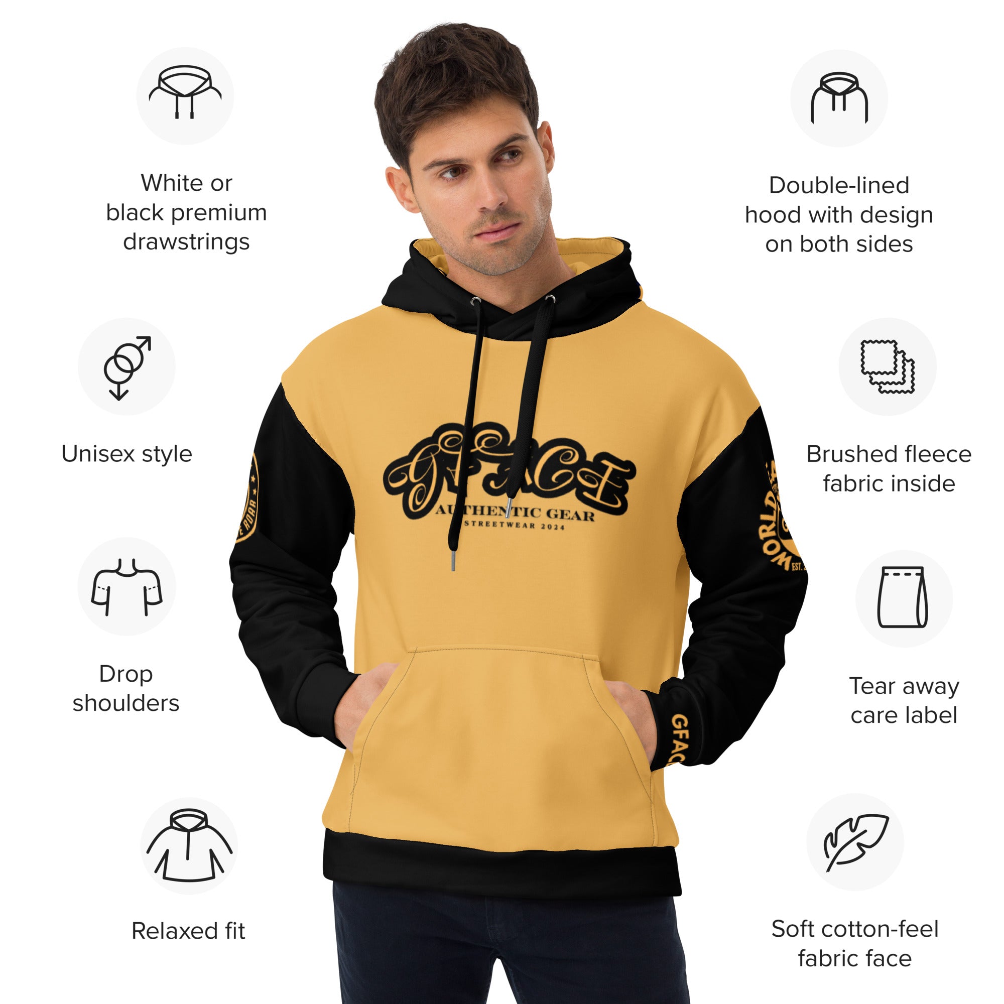 GFACE Authentic Gear Gold Unisex Hoodie