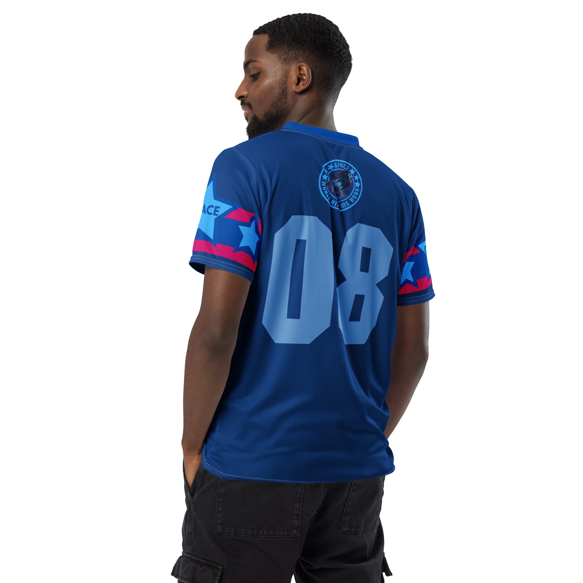 Unisex Blue GFACE Sports Jersey World Hear Me Roar