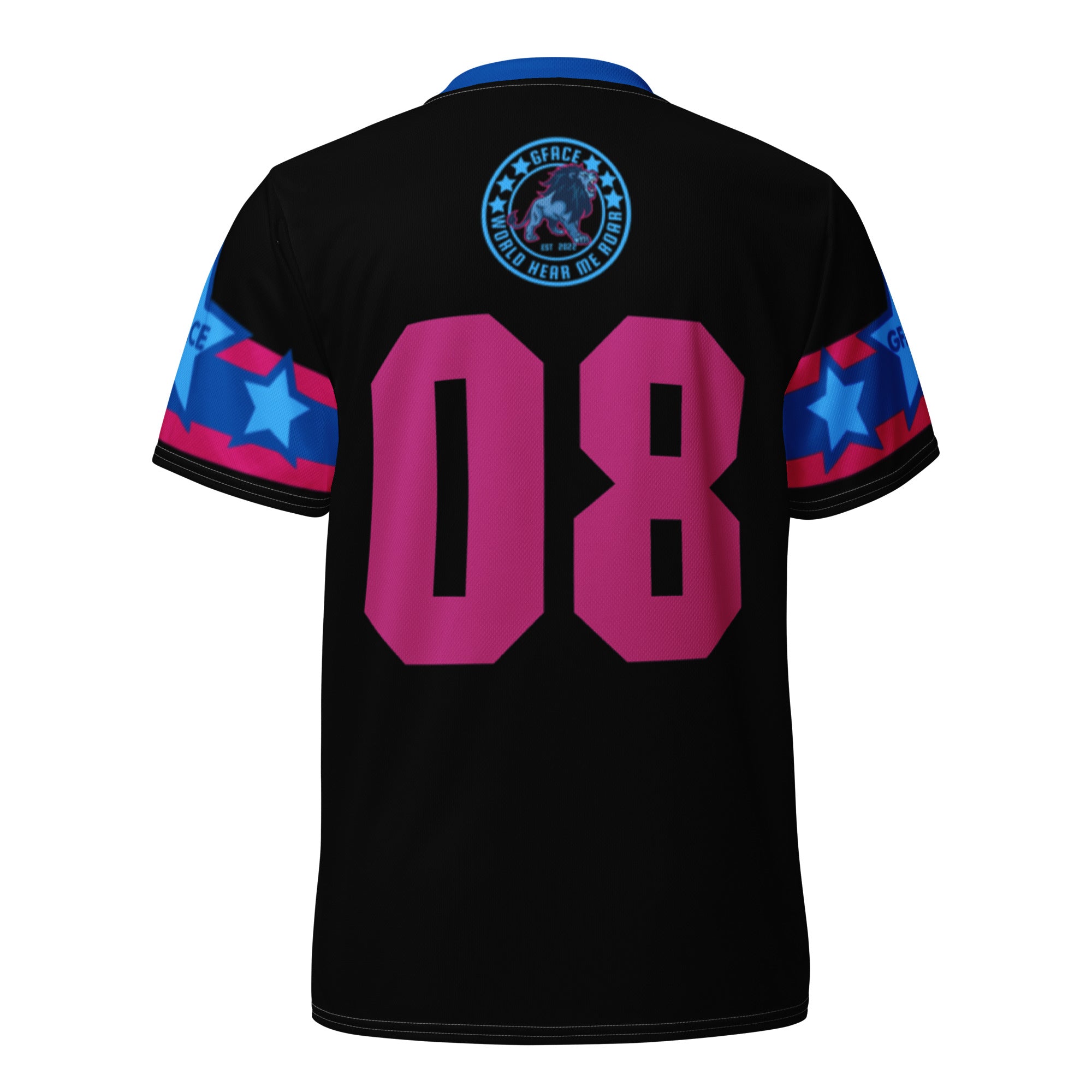 Recycled Black/Pink Unisex GFACE Sports Jersey World Hear Me Roar