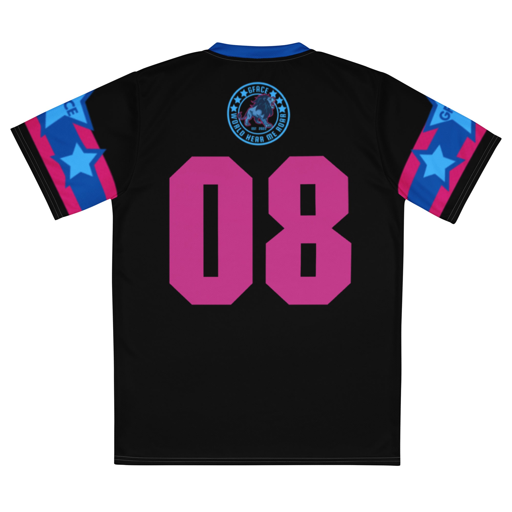 Recycled Black/Pink Unisex GFACE Sports Jersey World Hear Me Roar