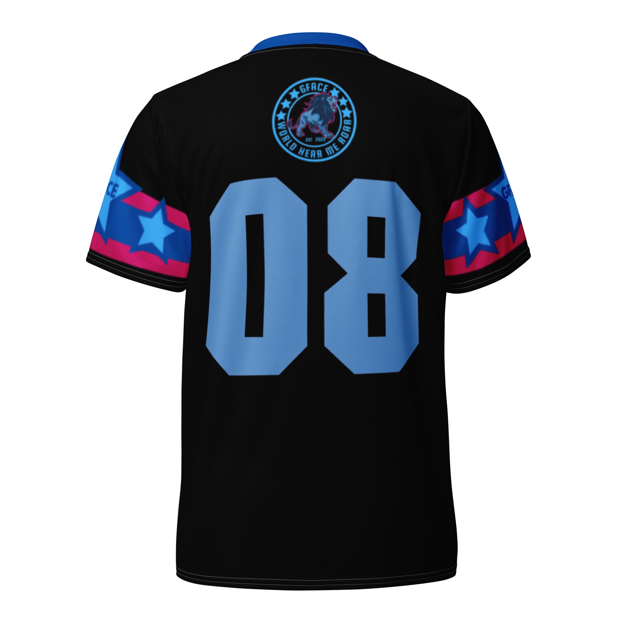 Unisex Black/Blue GFACE Sports Jersey World Hear Me Roar