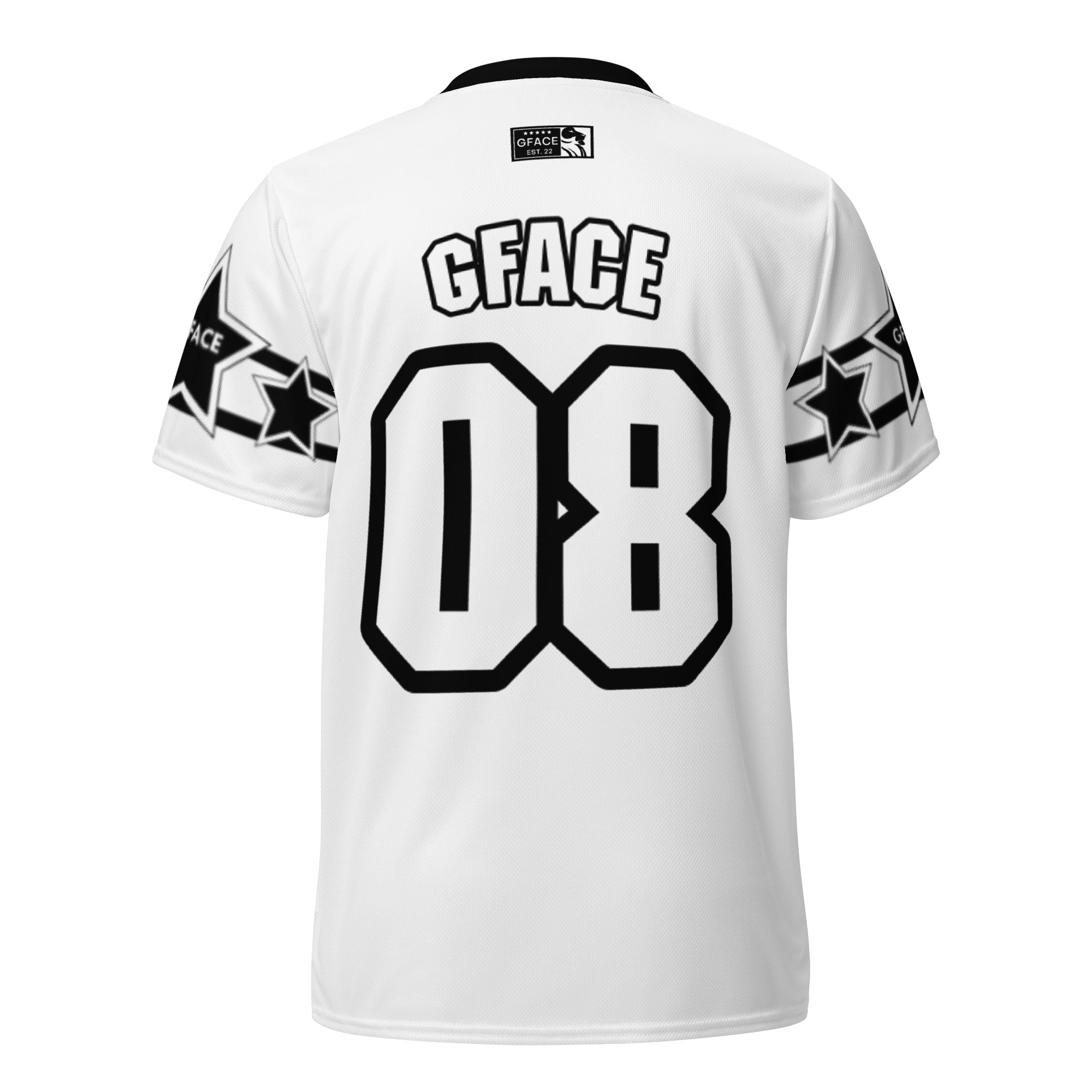 GFACE Infinty 08 White Recycled Unisex Sports Jersey