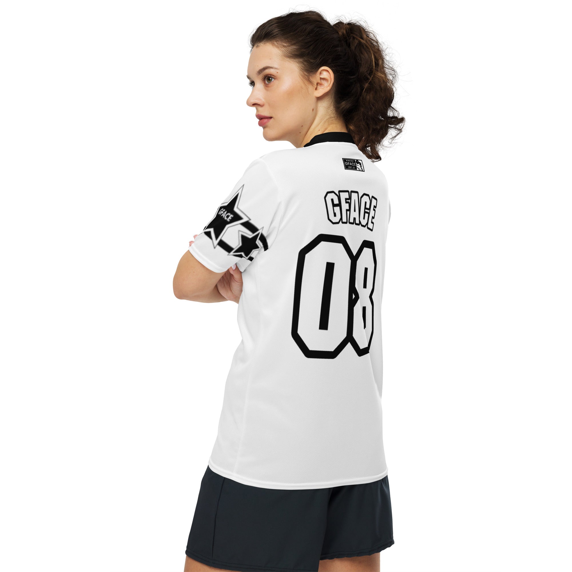 GFACE Infinty 08 White Recycled Unisex Sports Jersey