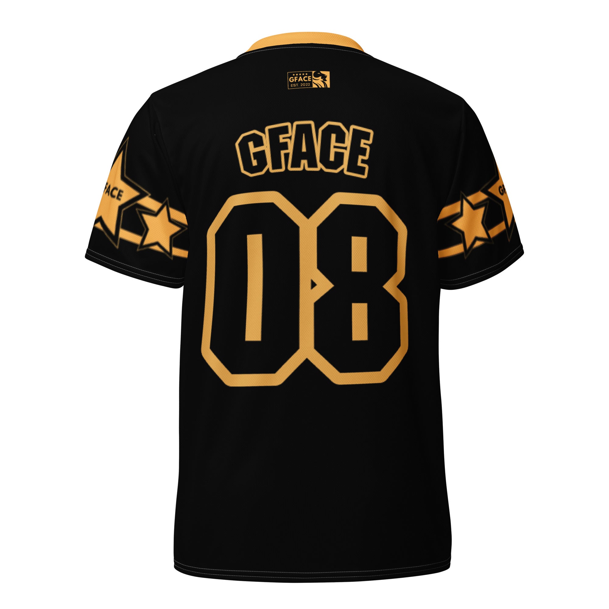 GFACE Infinity 08 Black/Gold Recycled Unisex Sports Jersey