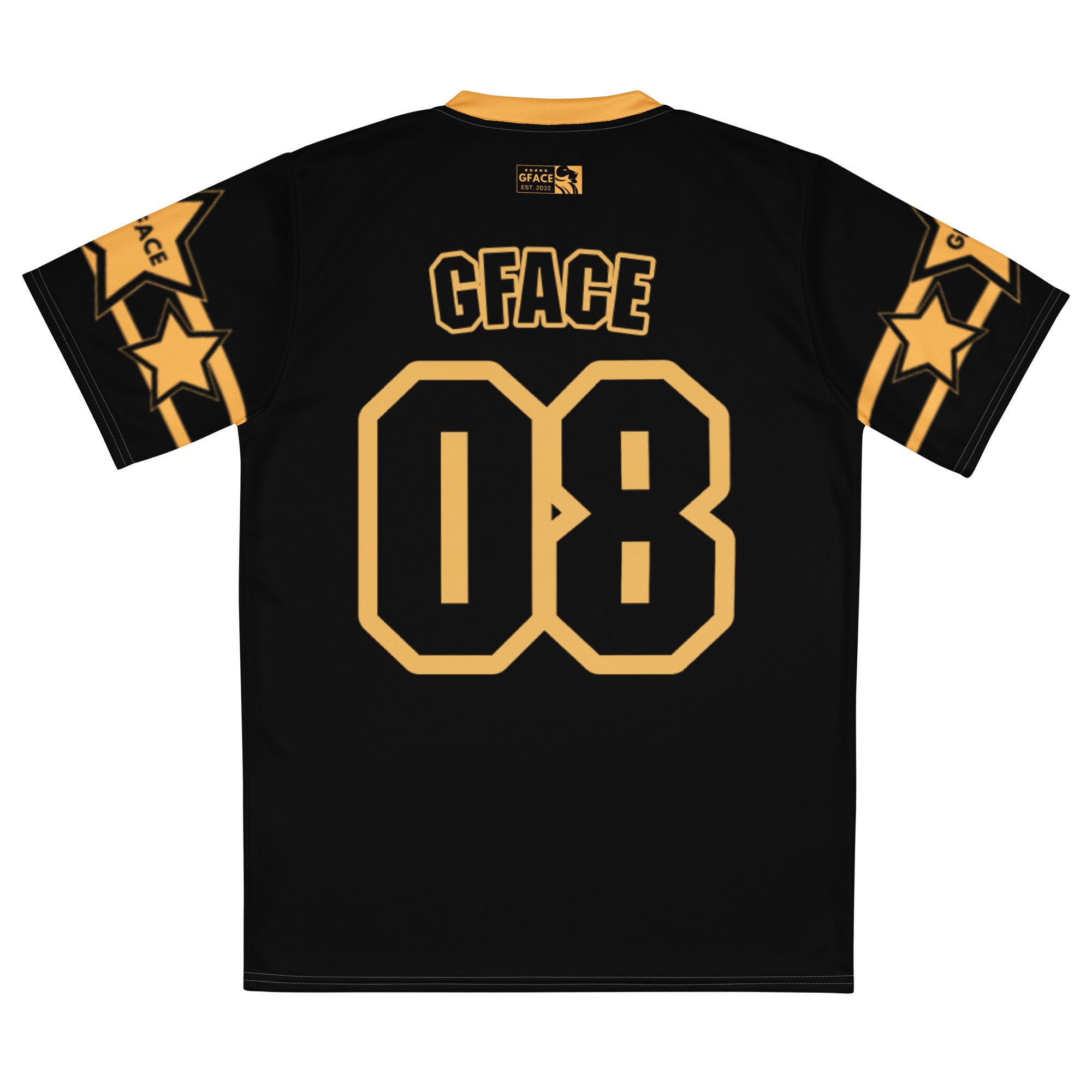 GFACE Infinity 08 Black/Gold Recycled Unisex Sports Jersey