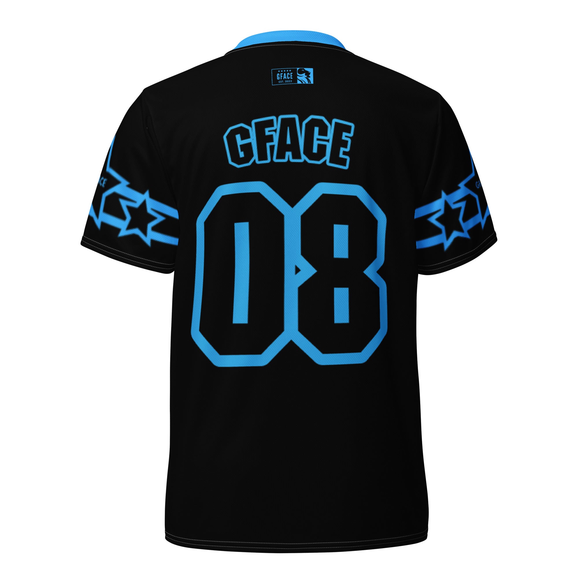 GFACE Infinity 08 Black/Blue Recycled Unisex Sports Jersey