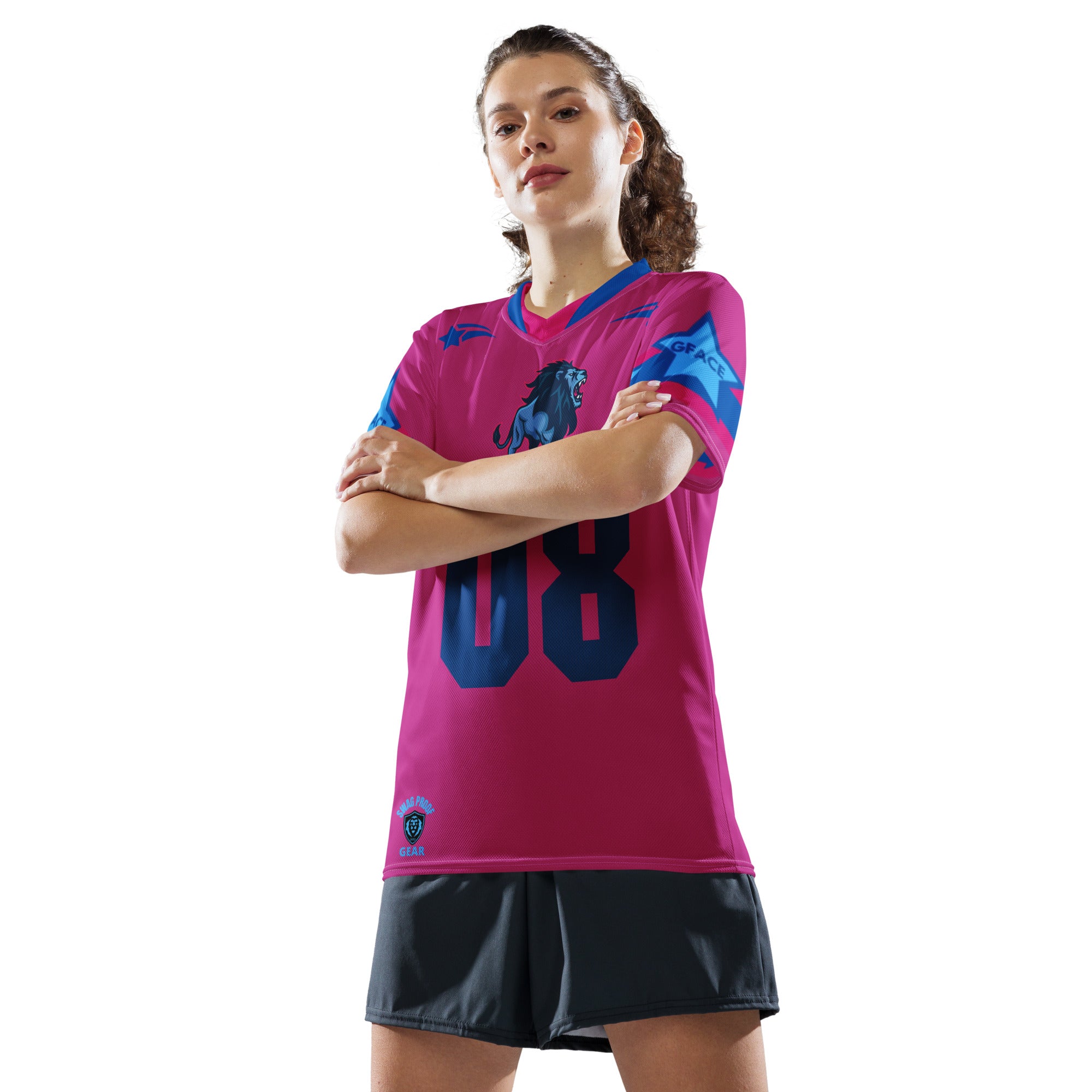 Recycled Pink Unisex GFACE Sports Jersey World Hear Me Roar