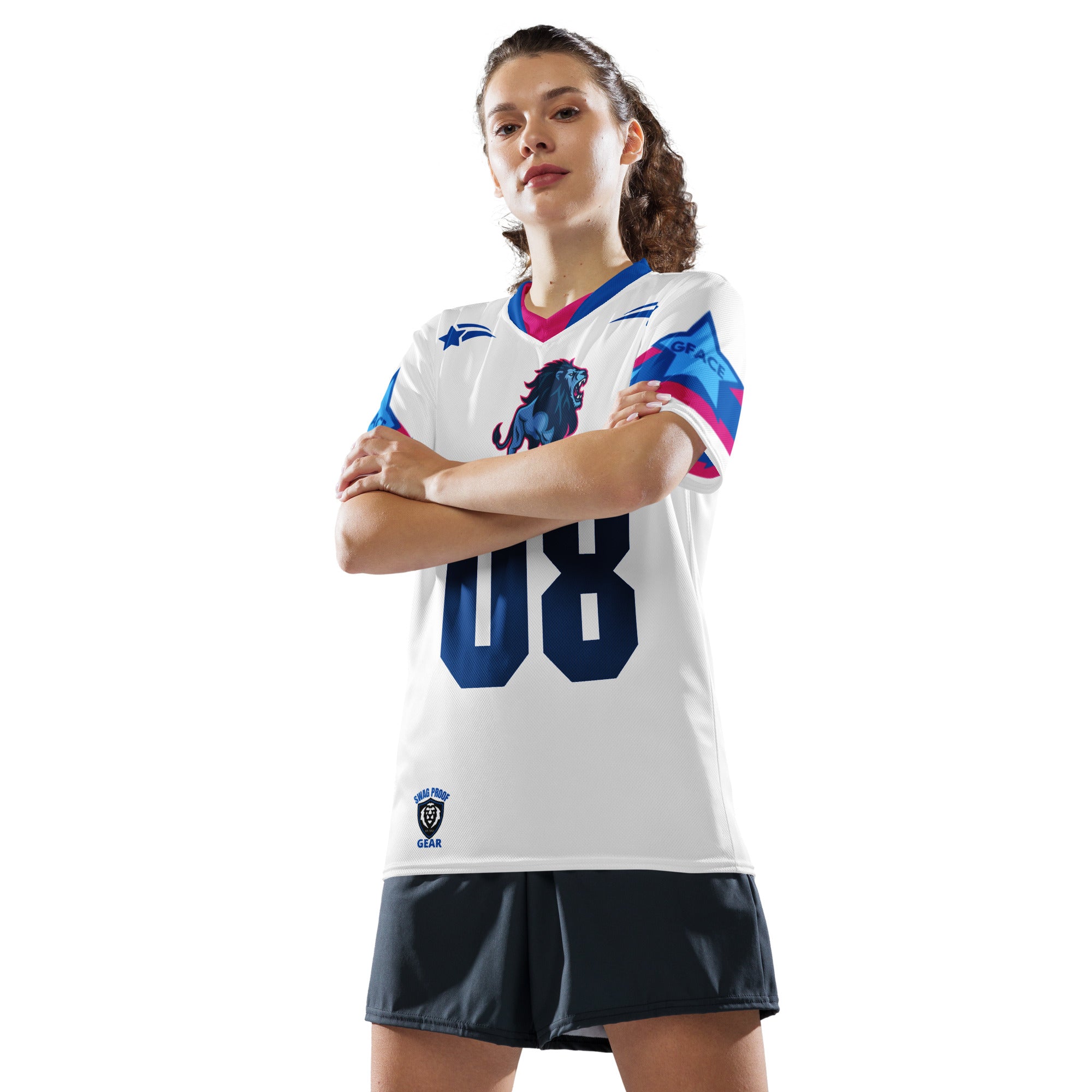 Recycled White Unisex GFACE Sports Jersey World Hear Me Roar