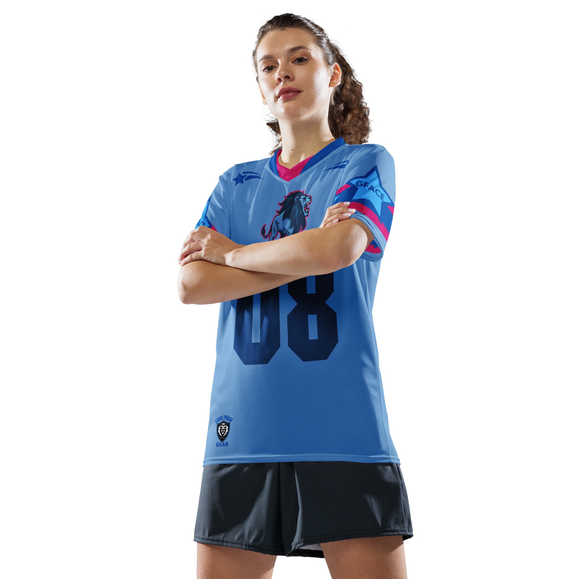 Recycled Light Blue Unisex GFACE Sports Jersey World Hear Me Roar