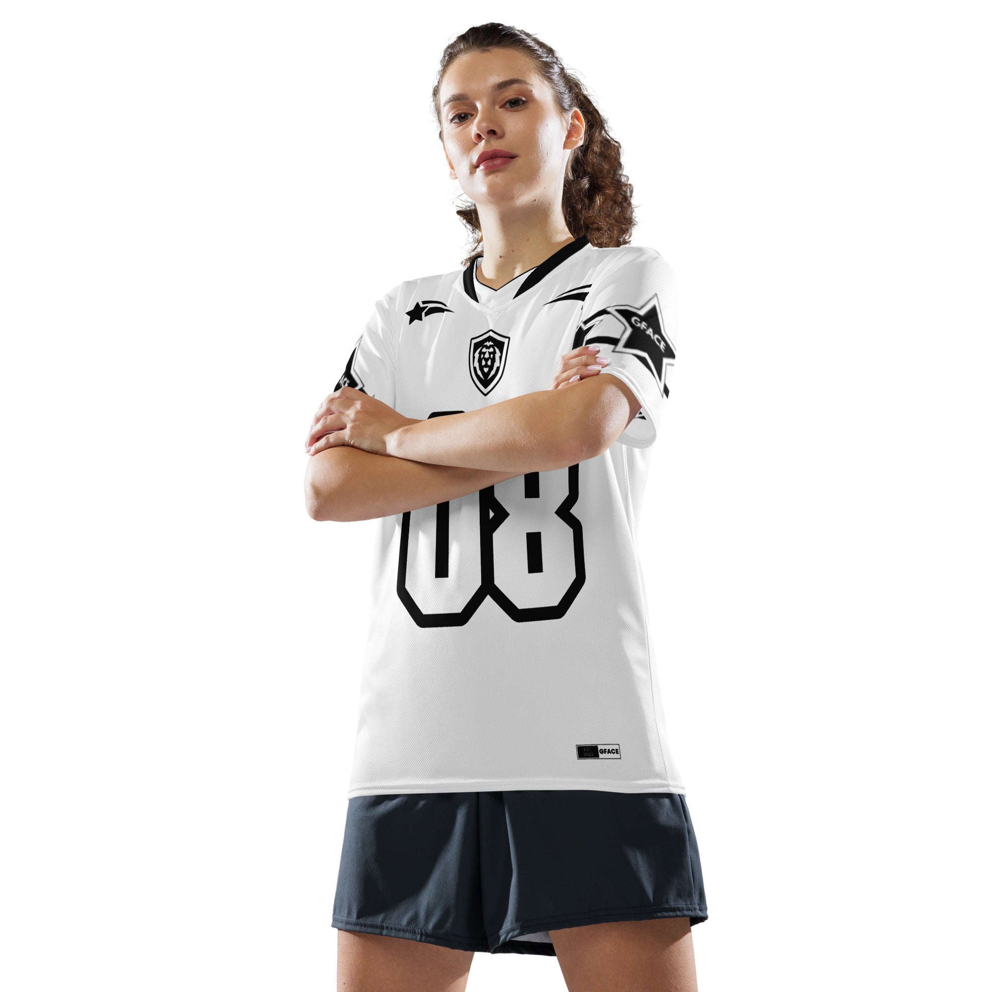 GFACE Infinty 08 White Recycled Unisex Sports Jersey