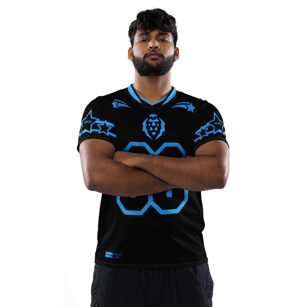 GFACE Infinity 08 Black/Blue Recycled Unisex Sports Jersey