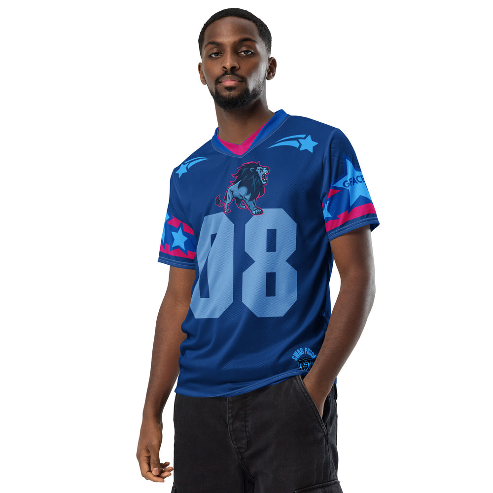 Unisex Blue GFACE Sports Jersey World Hear Me Roar