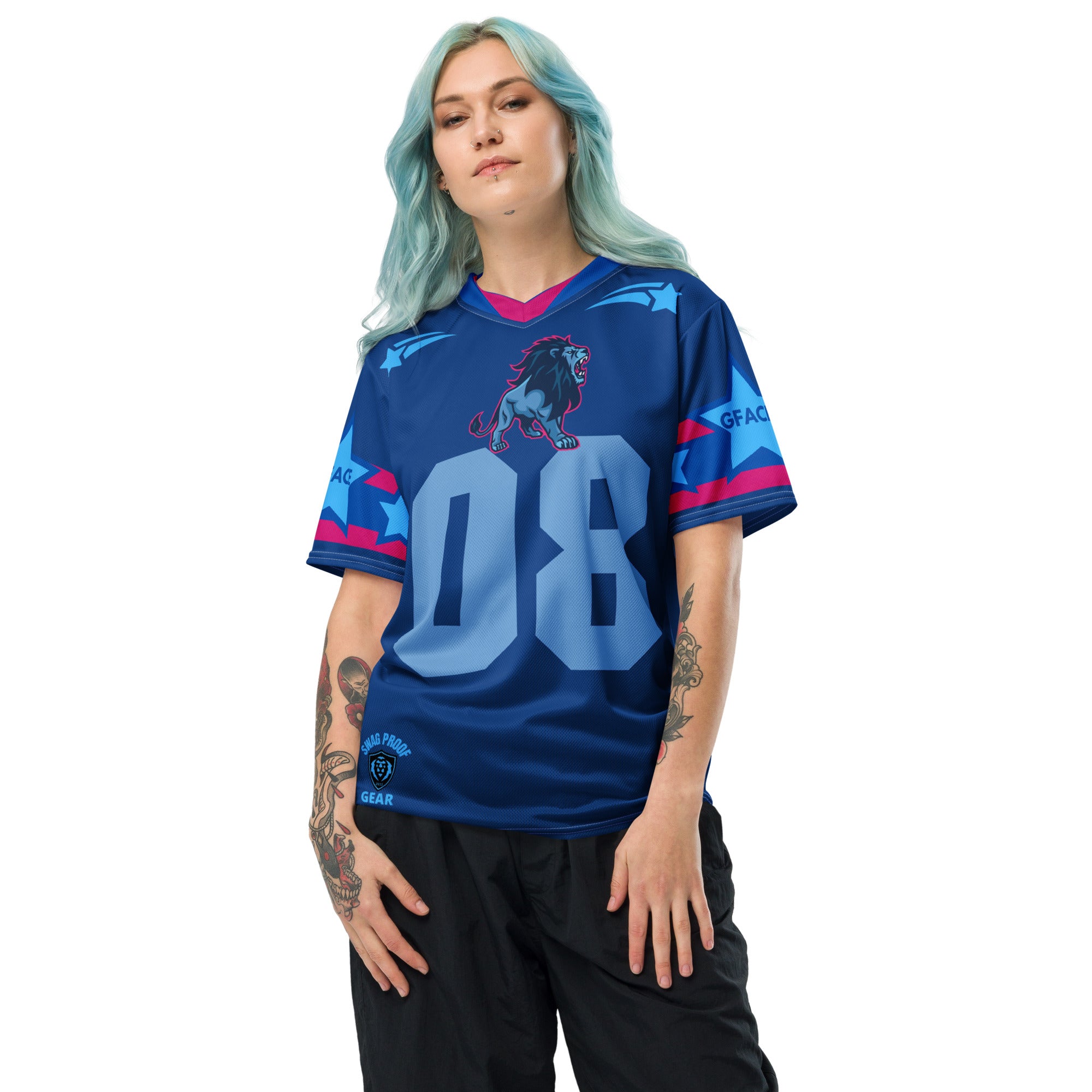 Recycled Blue Unisex GFACE Sports Jersey World Hear Me Roar