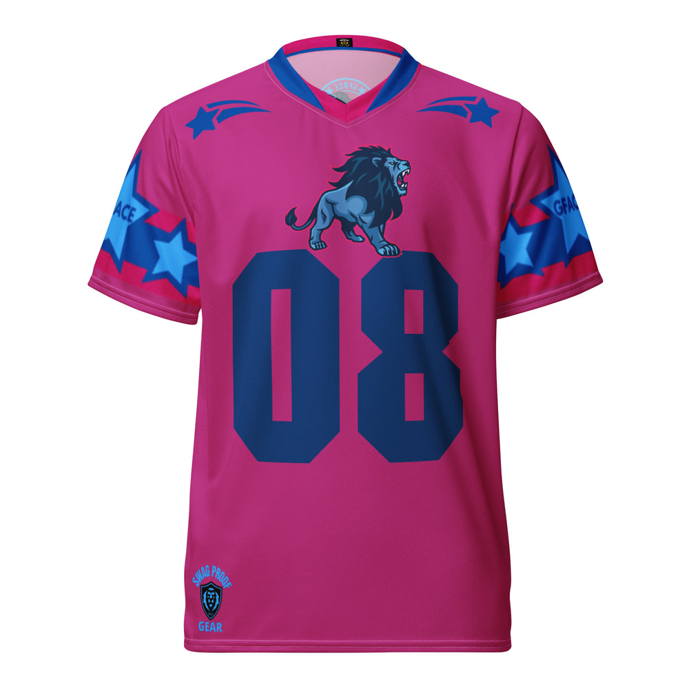 Recycled Pink Unisex GFACE Sports Jersey World Hear Me Roar