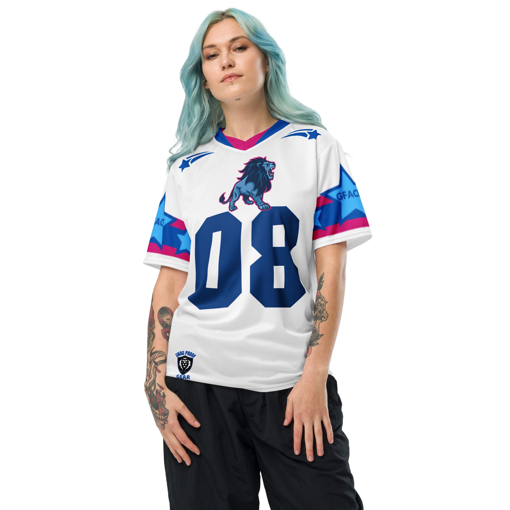 Recycled White Unisex GFACE Sports Jersey World Hear Me Roar