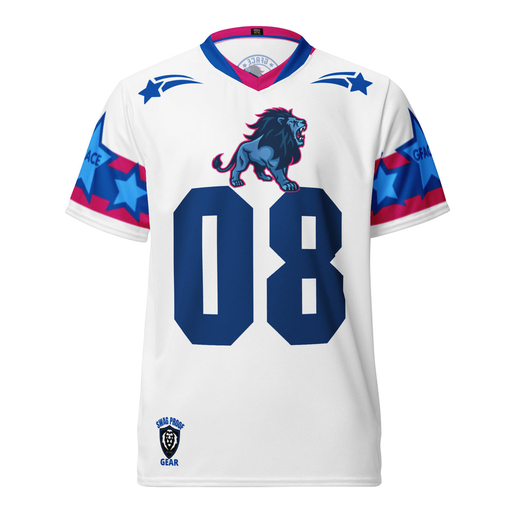 Recycled White Unisex GFACE Sports Jersey World Hear Me Roar