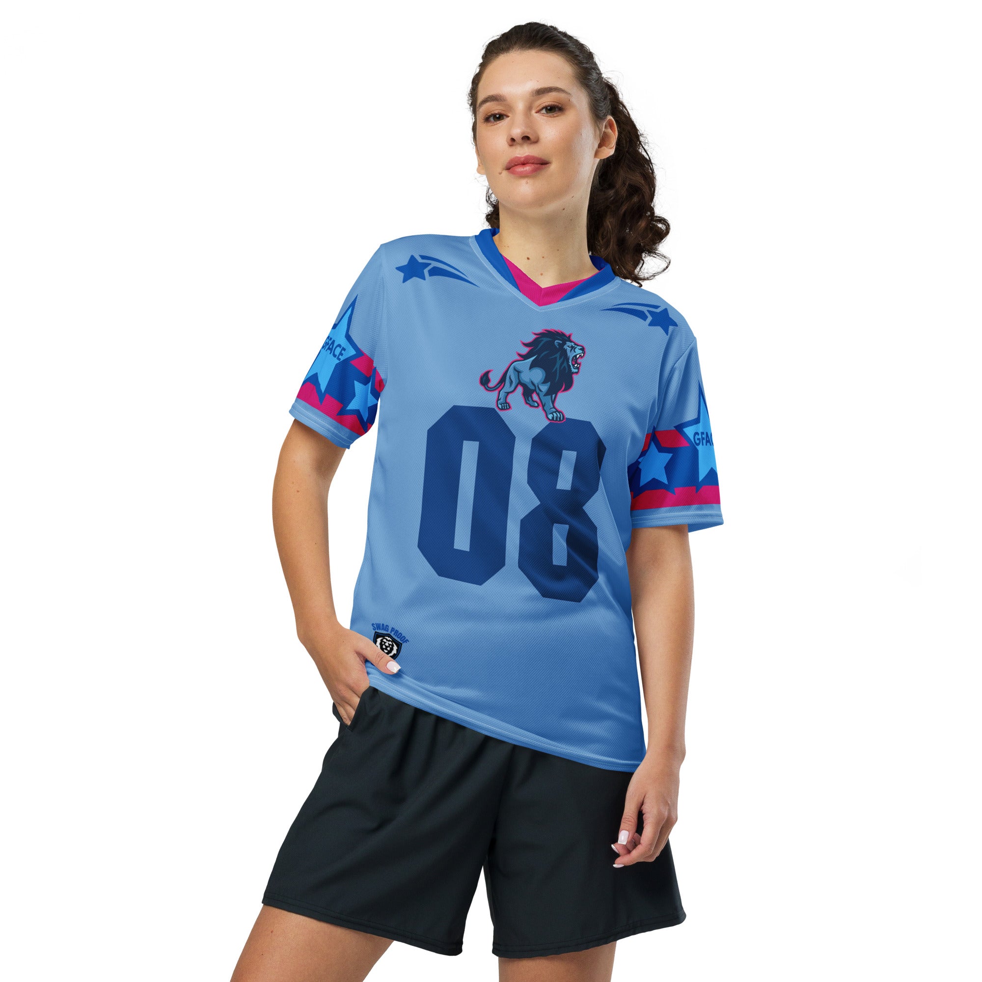 Recycled Light Blue Unisex GFACE Sports Jersey World Hear Me Roar