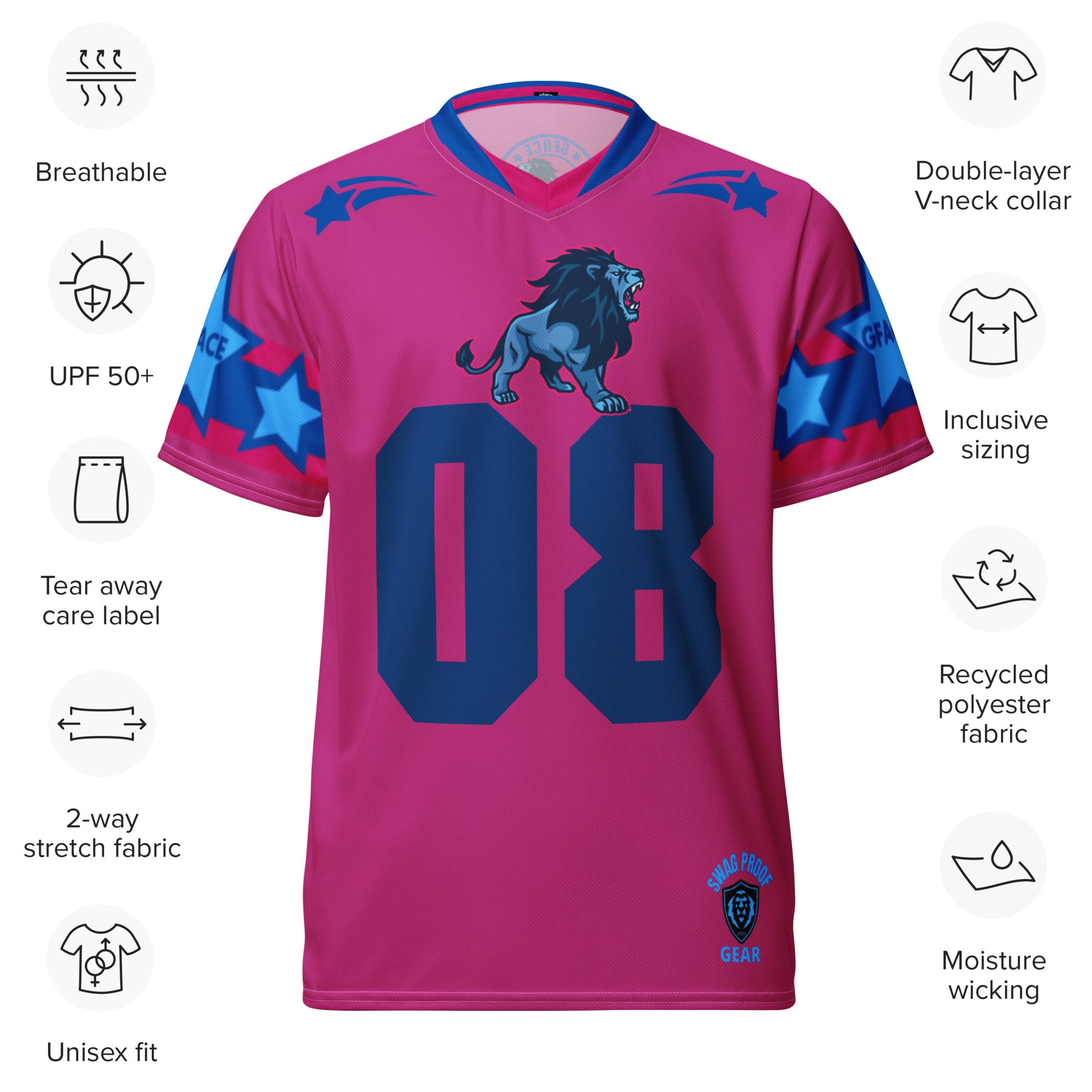 Unisex Pink GFACE Sports Jersey World Hear Me Roar