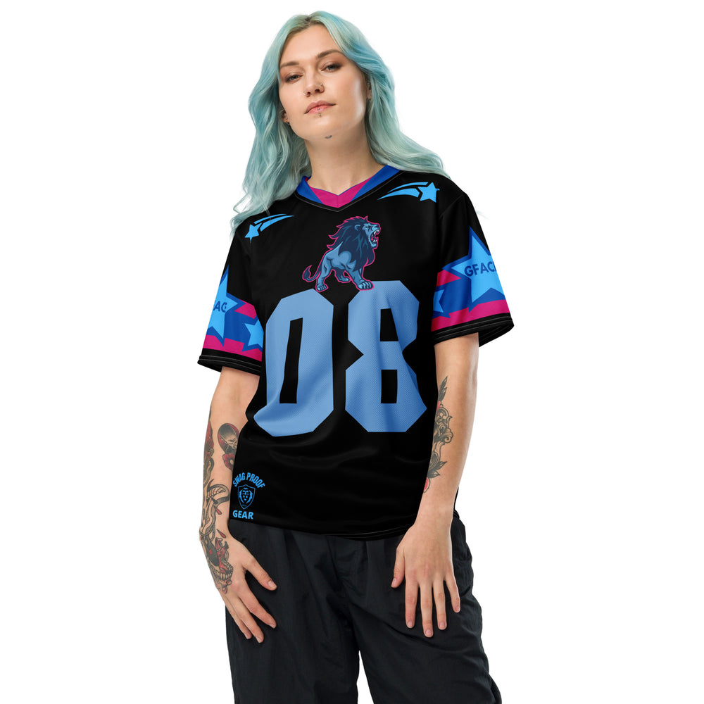 Recycled Black/Blue Unisex GFACE Sports Jersey World Hear Me Roar