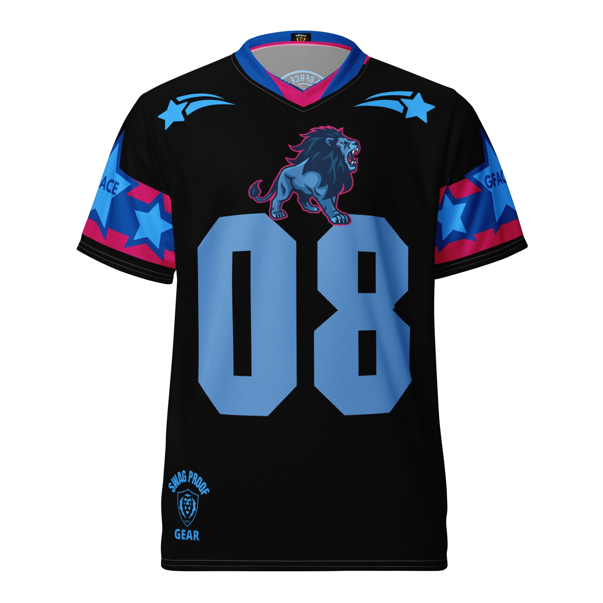 Recycled Black/Blue Unisex GFACE Sports Jersey World Hear Me Roar