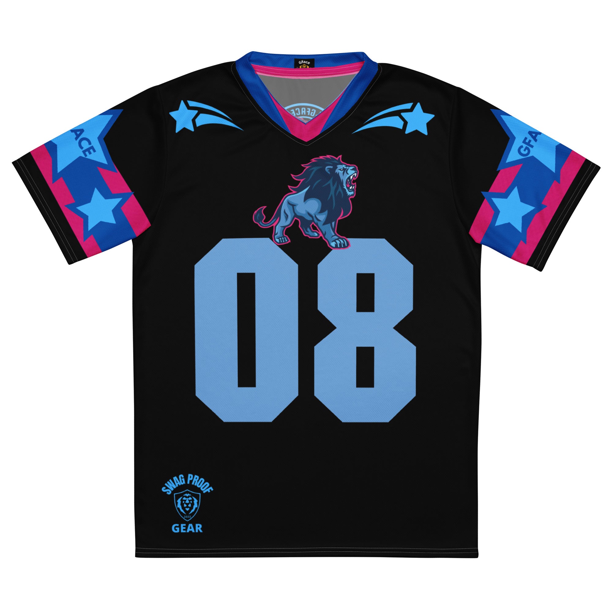 Recycled Black/Blue Unisex GFACE Sports Jersey World Hear Me Roar