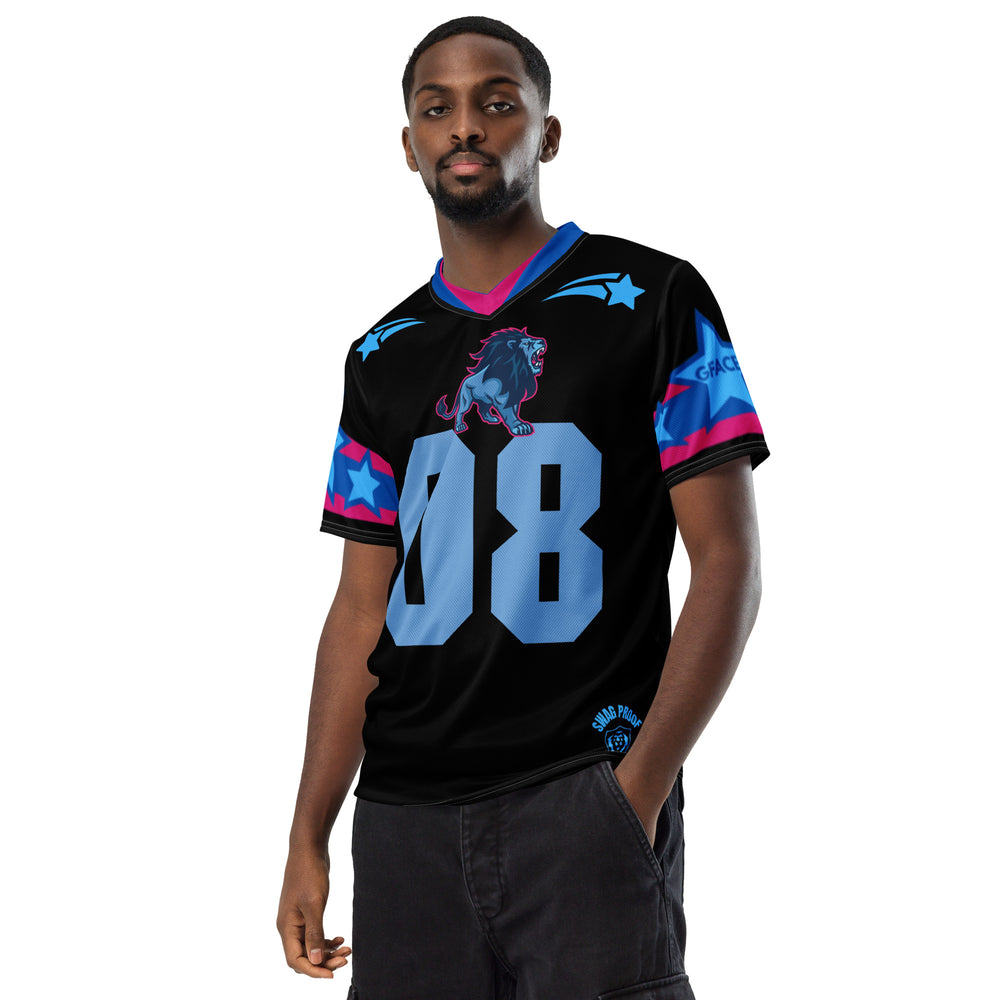 Unisex Black/Blue GFACE Sports Jersey World Hear Me Roar